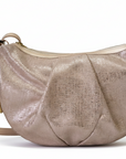 Bolso de piel con textura en ante metalizada para dama