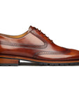 Zapatos oxford de piel goodyear welt con suela vibram, pintados a mano y perforaciones (full brogue) para hombre
