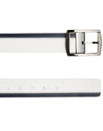 Cinturón de piel blanco y azul para hombre