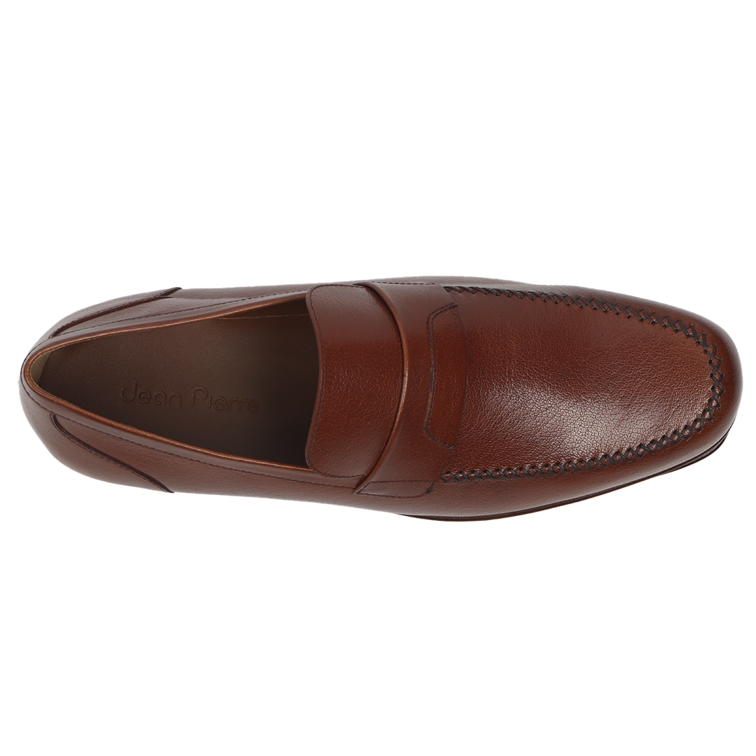 Mocasines casuales de piel para hombre con costuras
