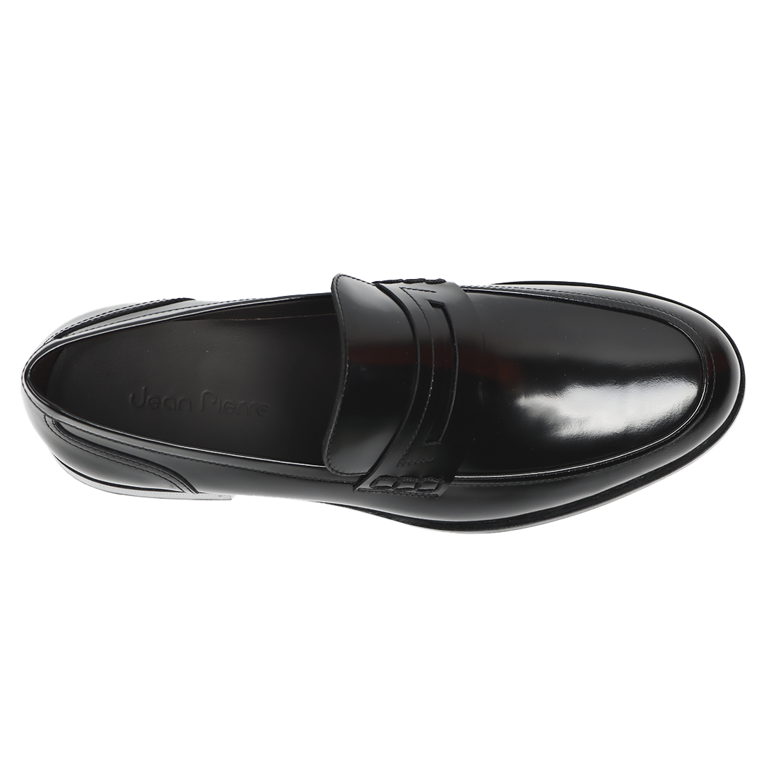 Mocasines de piel con acabado brillante para caballero