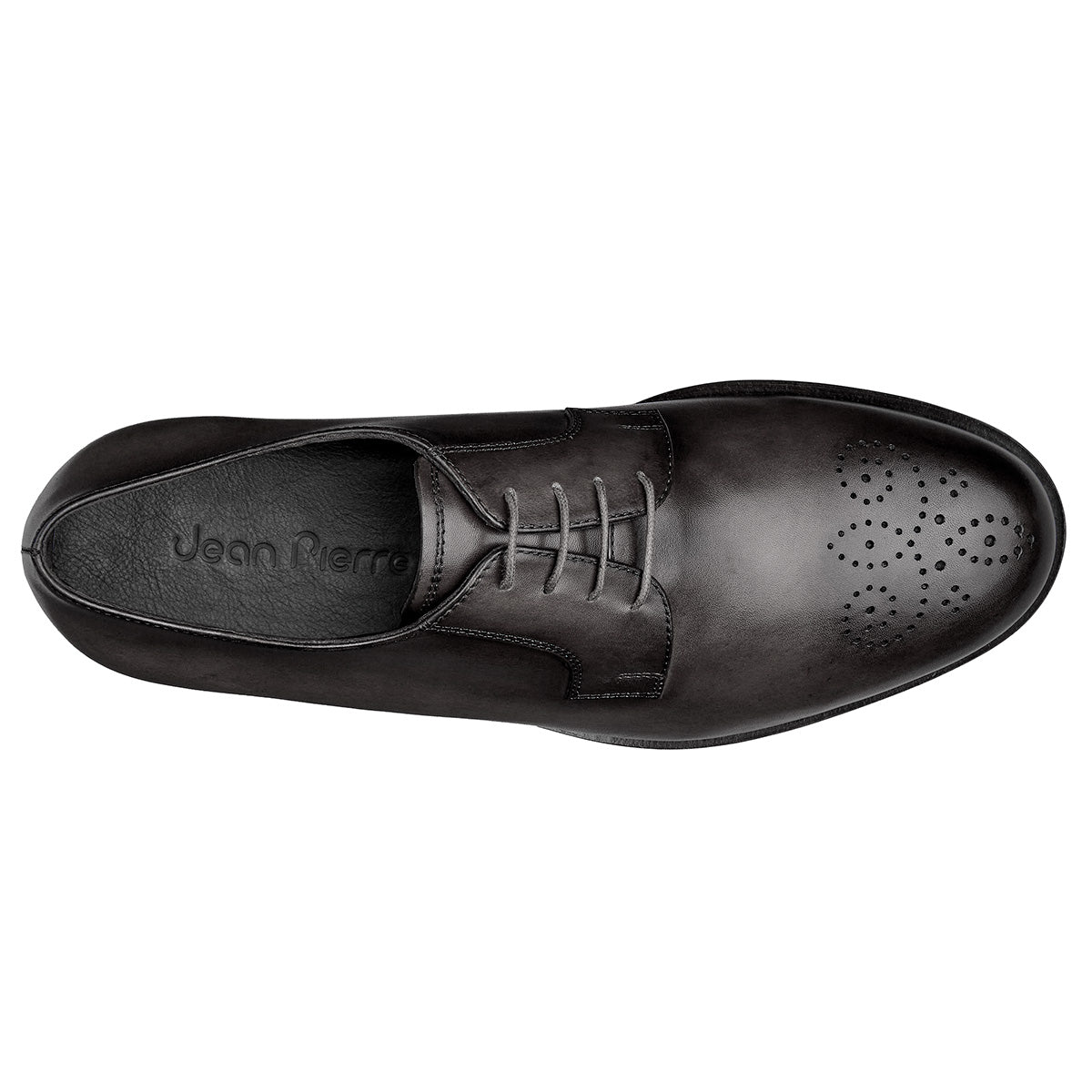 Zapatos de vestir estilo derby de piel, pintados a mano con perforaciones en punta para hombre