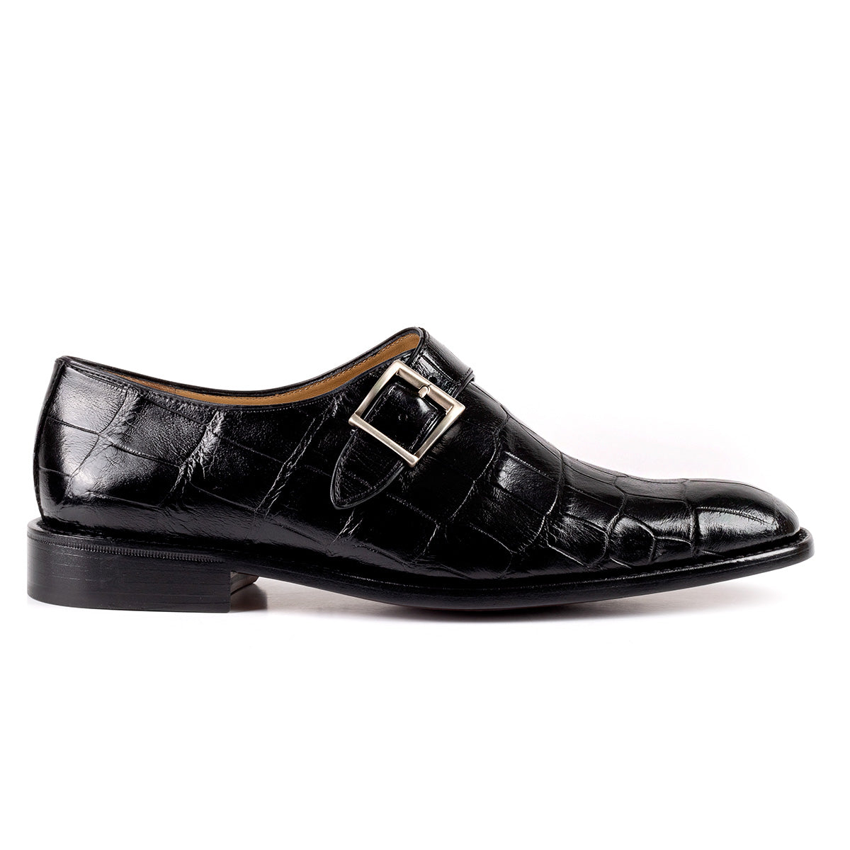Zapatos tipo monkstrap en piel de cocodrilo para hombre