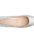 Tacones de piel para dama con textura en ante color plata