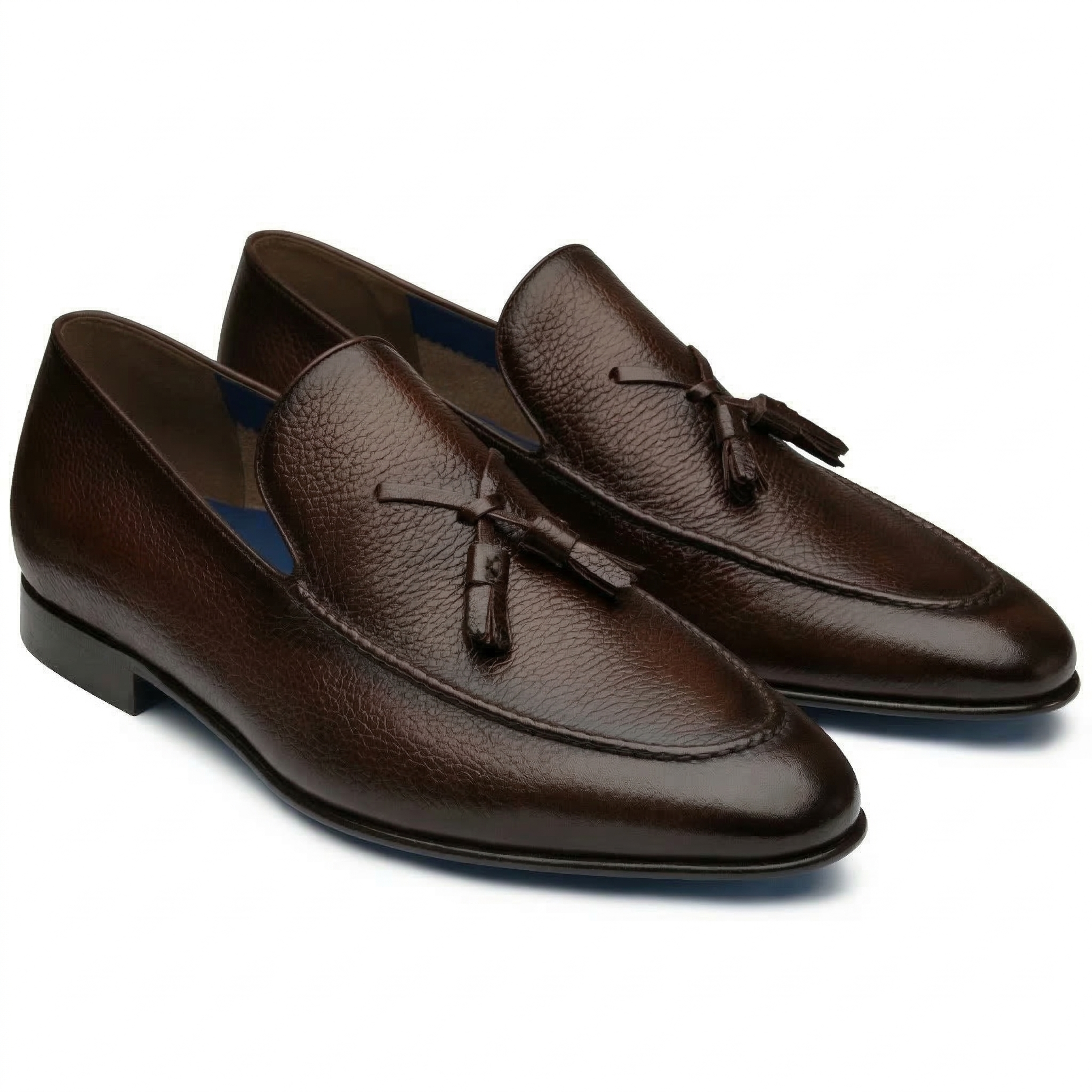 Mocasines slip on de piel pintados a mano con aplicación de motas para hombre