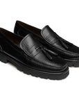 Mocasines de piel con motas y suela track para caballero