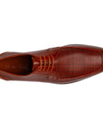 Zapatos Derby de piel trenzada color brandy para caballero