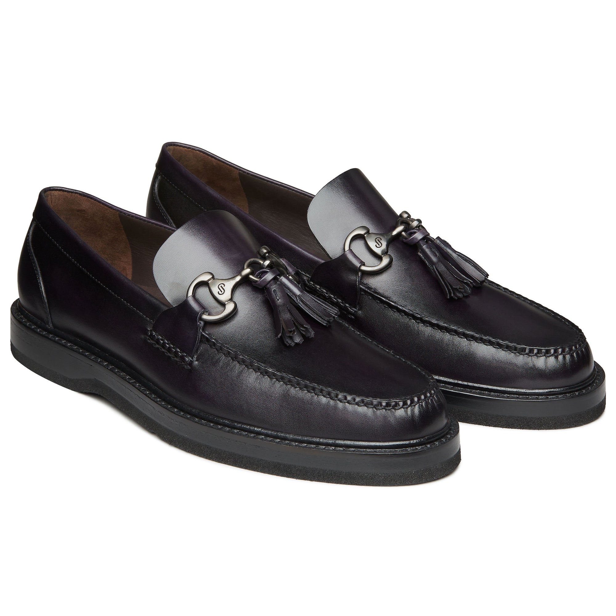 Mocasín de piel con herraje JP para caballero