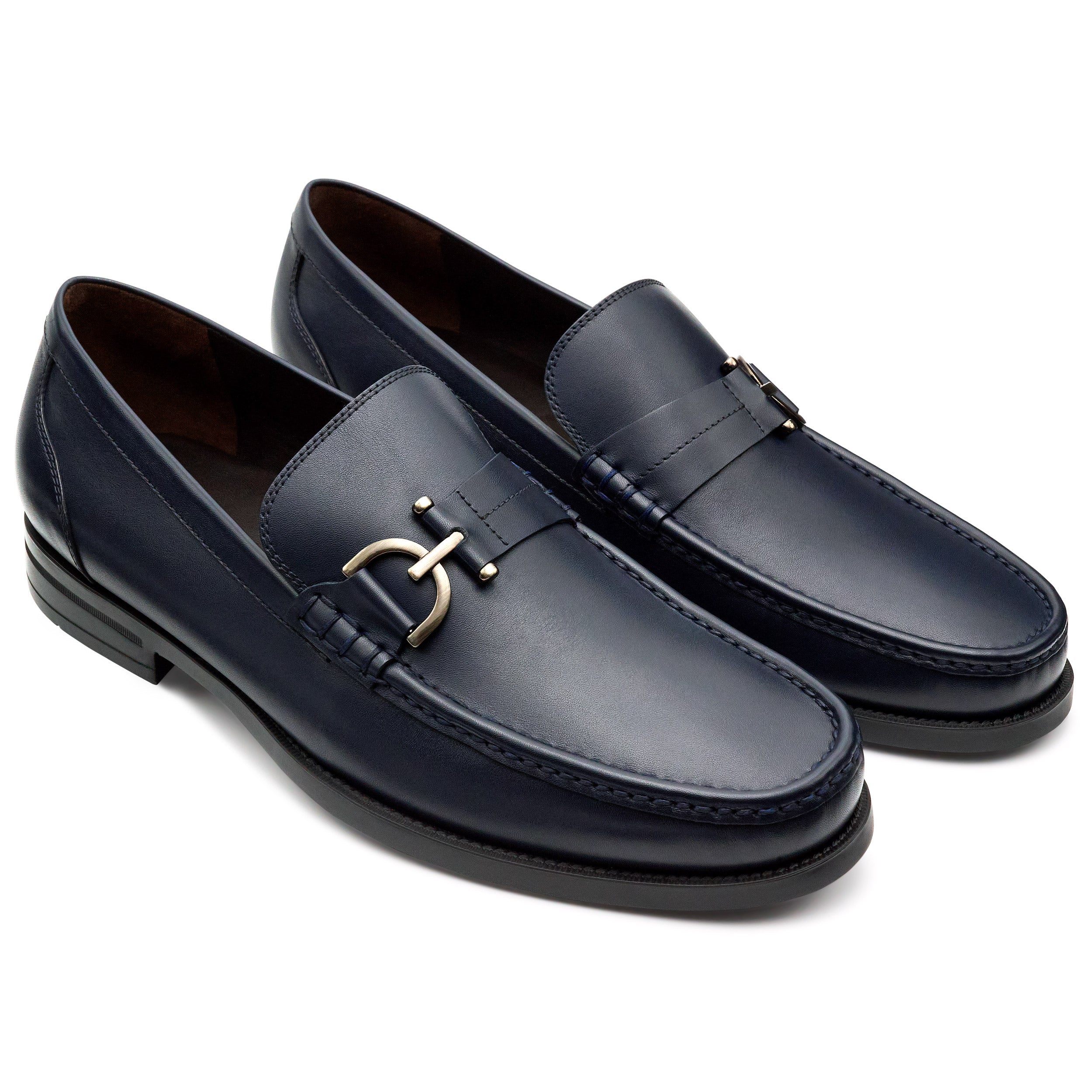 Mocasines de piel con hebilla lateral para hombre