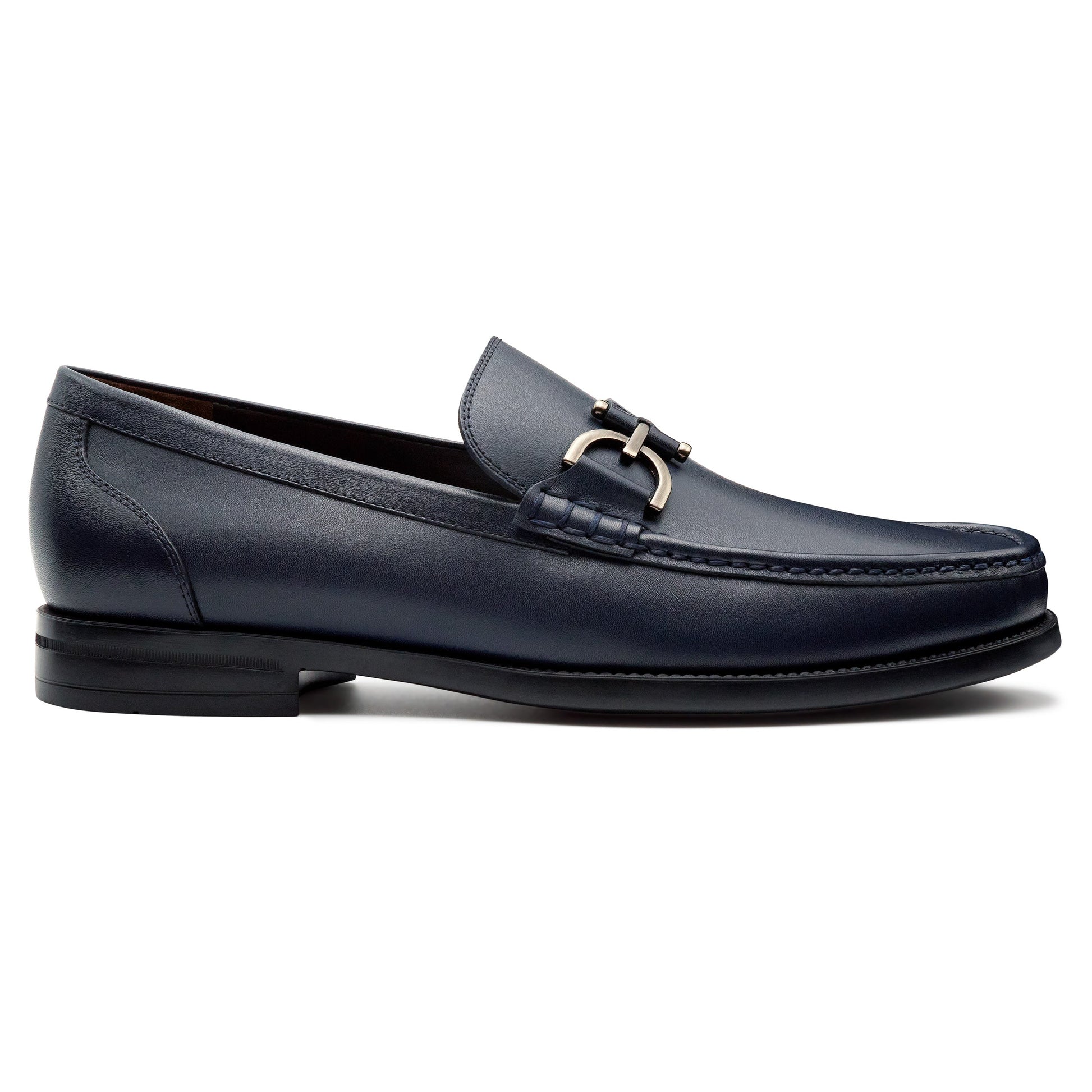 Mocasines de piel con hebilla lateral para hombre