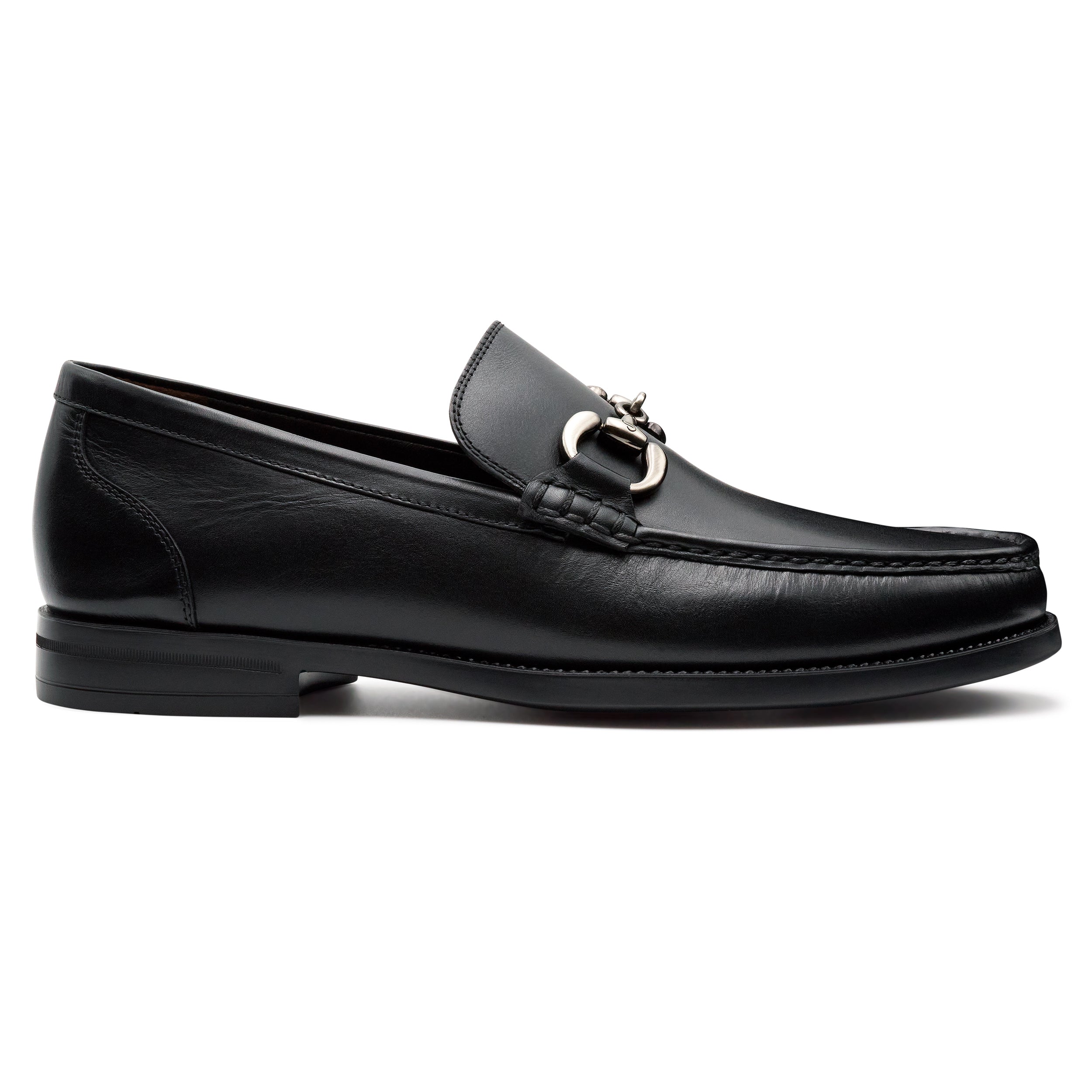 Mocasines de piel con acabado brillante y hebilla para hombre