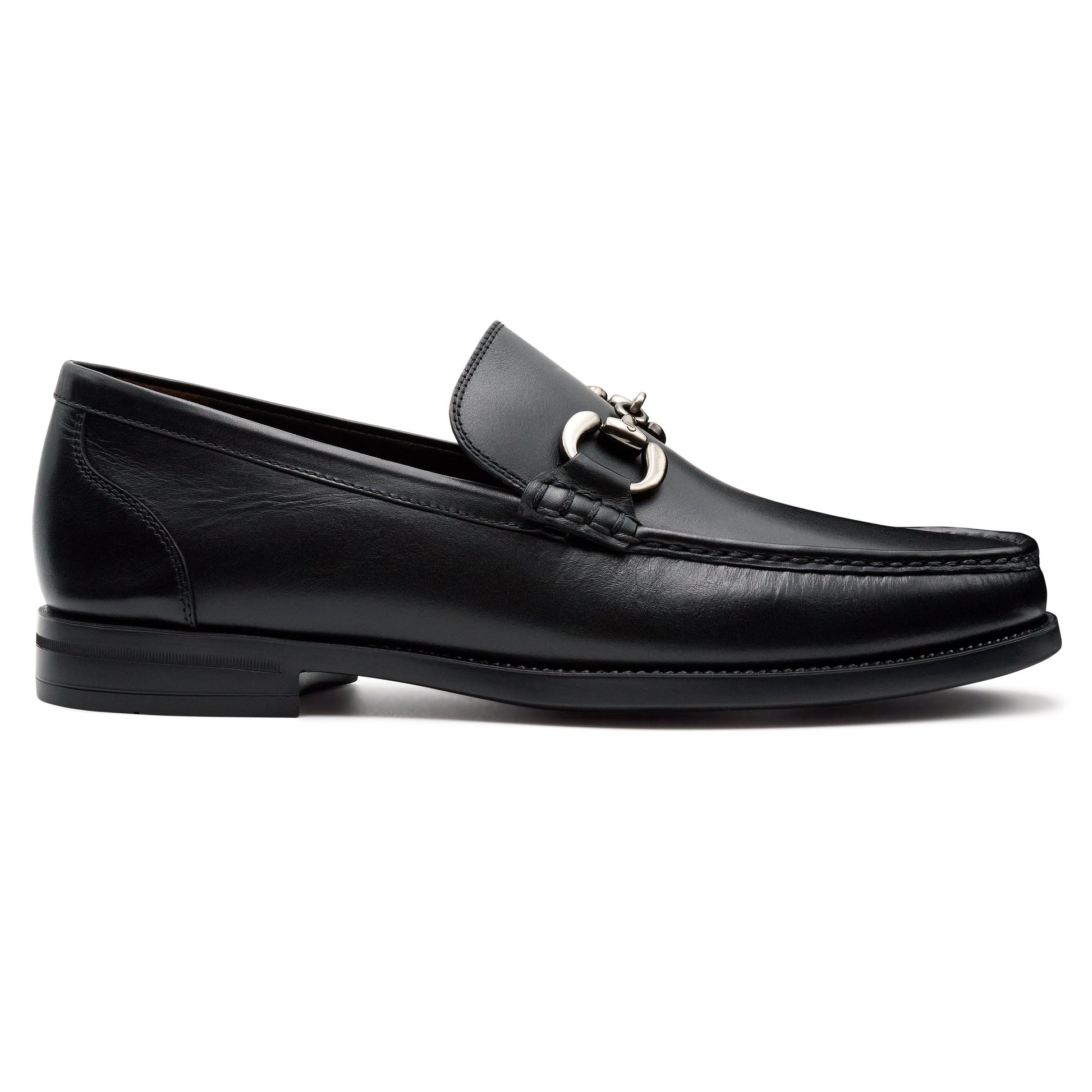 Mocasines de piel con acabado brillante y hebilla para hombre