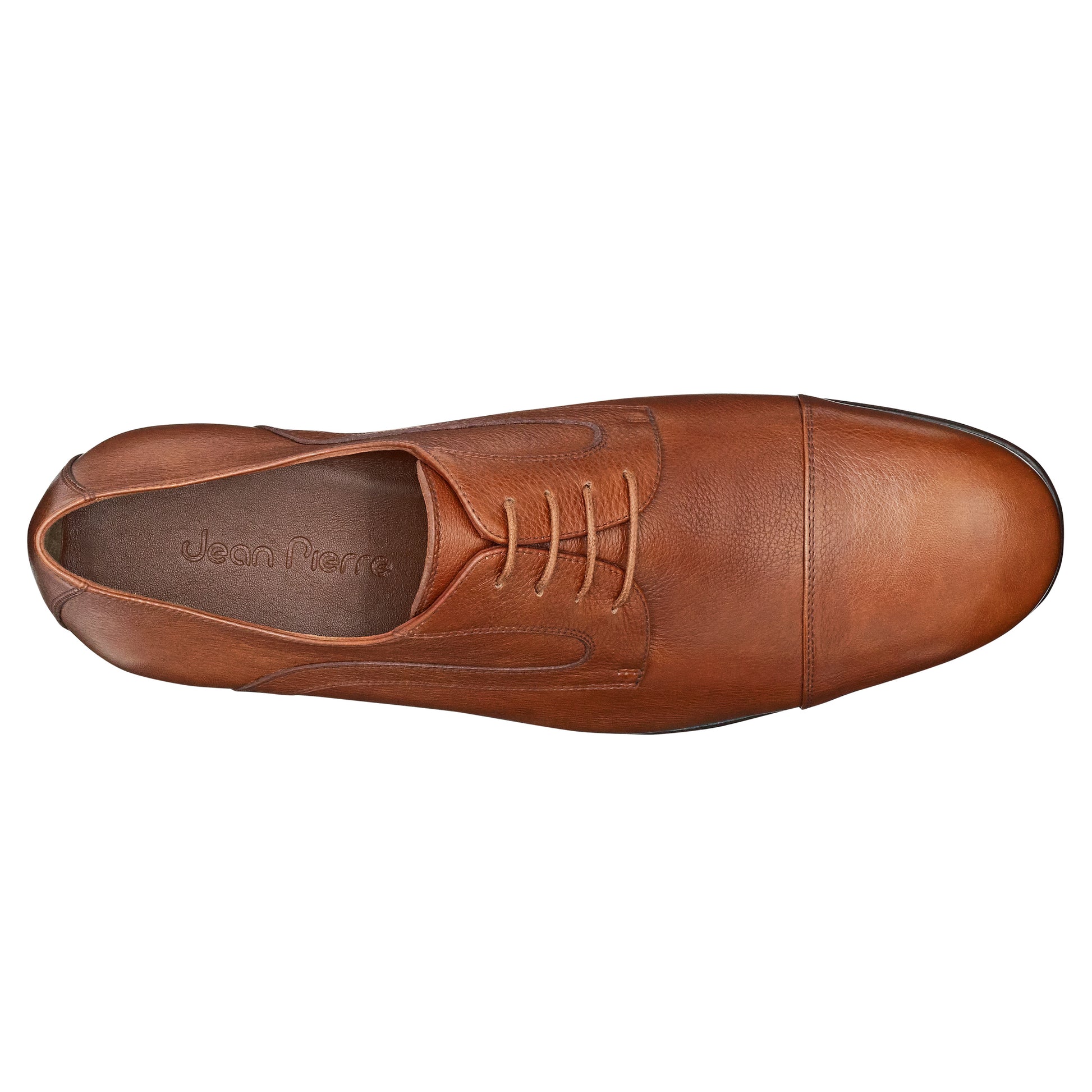 Zapatos derby de piel con puntera y costuras laterales para hombre