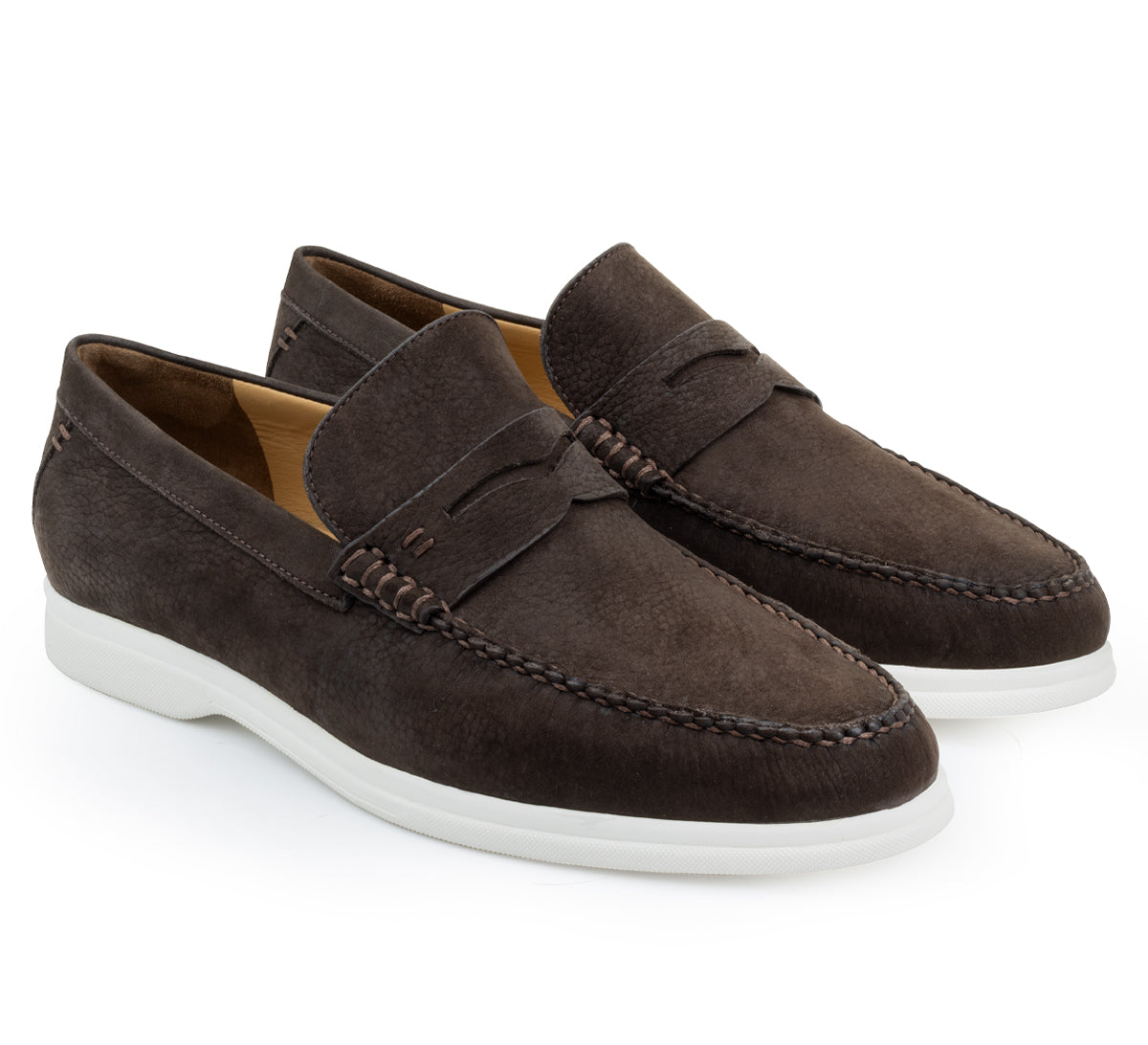 Mocasines casuales de nubuck para caballero