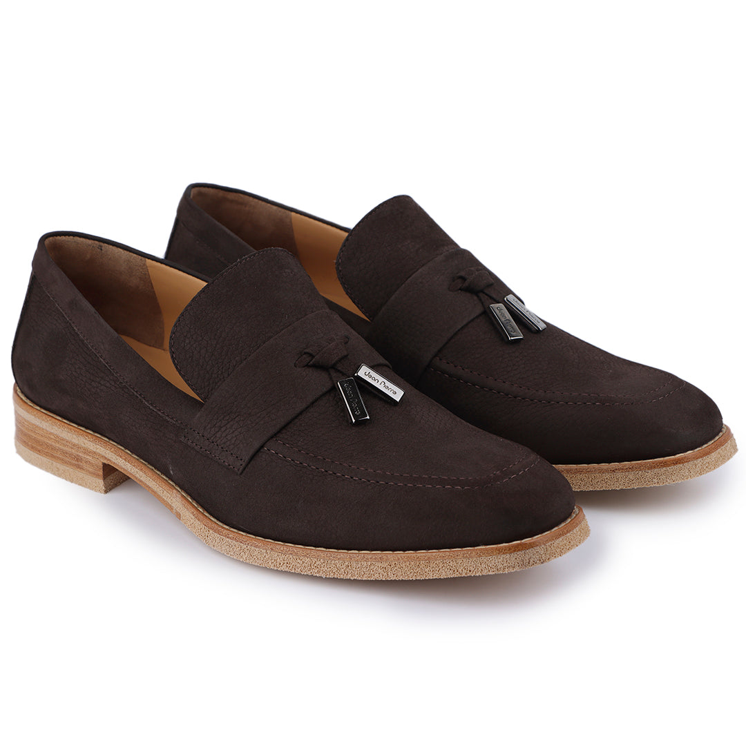 Mocasines de piel para caballero con acabado nubuck y motas para hombre