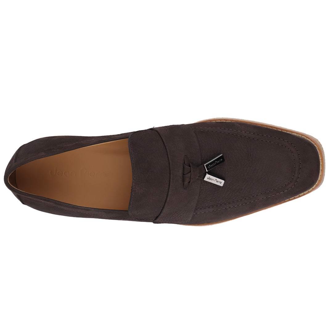 Mocasines de piel para caballero con acabado nubuck y motas para hombre