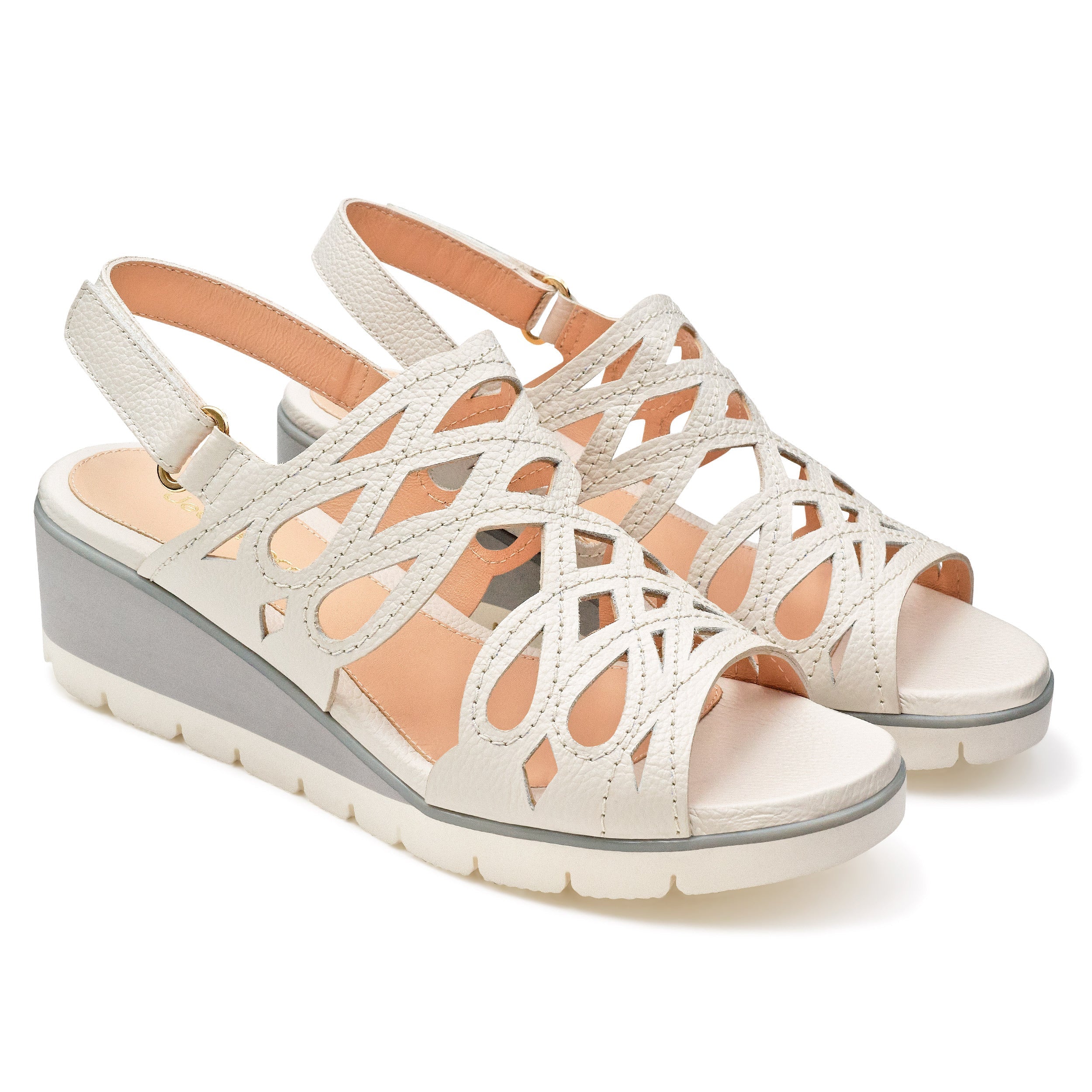 Sandalias de piel con plataforma de cuña ultraligera para dama