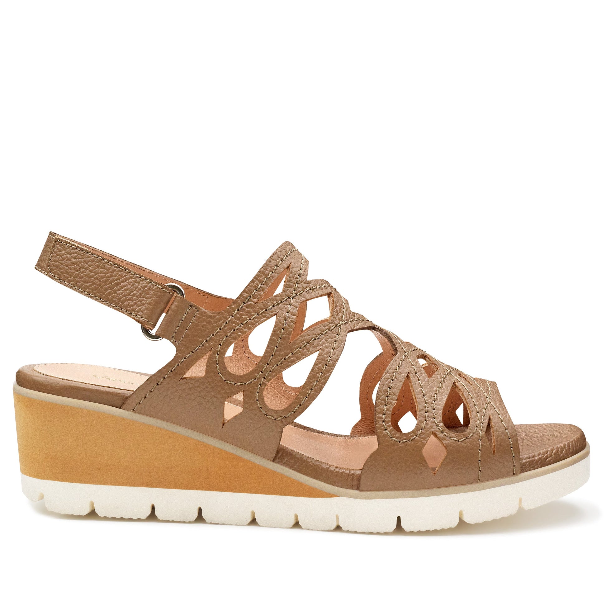 Sandalias de piel con plataforma de cuña ultraligera para dama