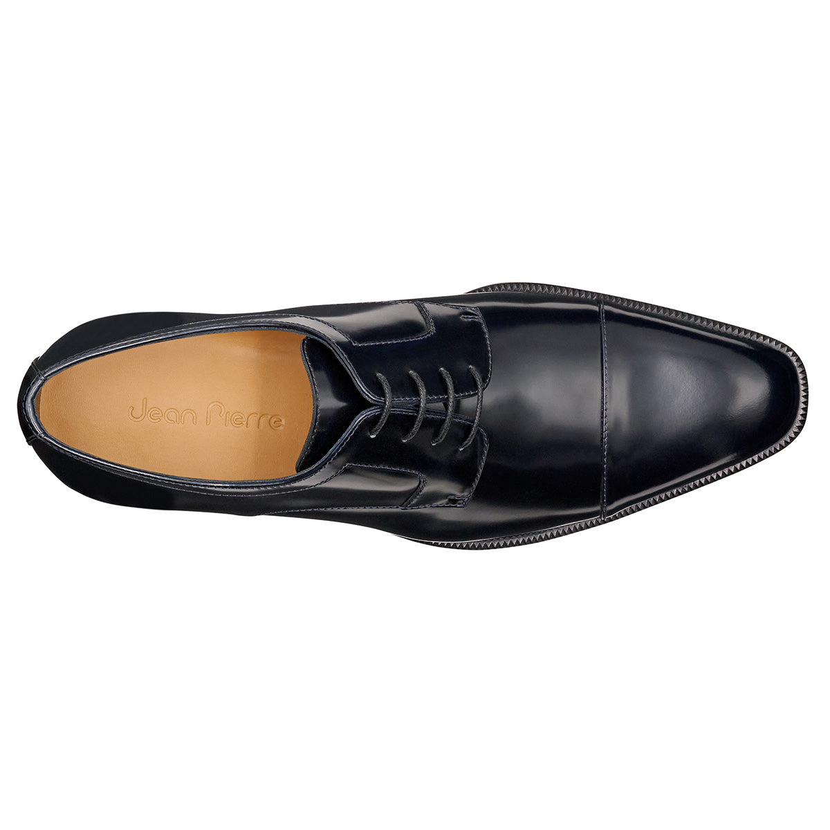 Zapatos derby de piel con acabado brillante para hombre