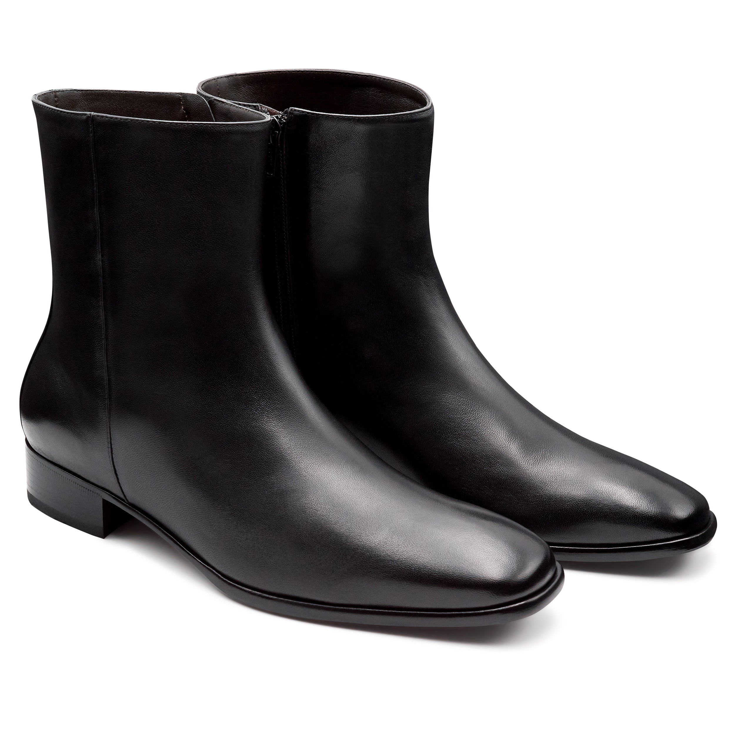 Botines clásicos de piel para caballero con cierre lateral