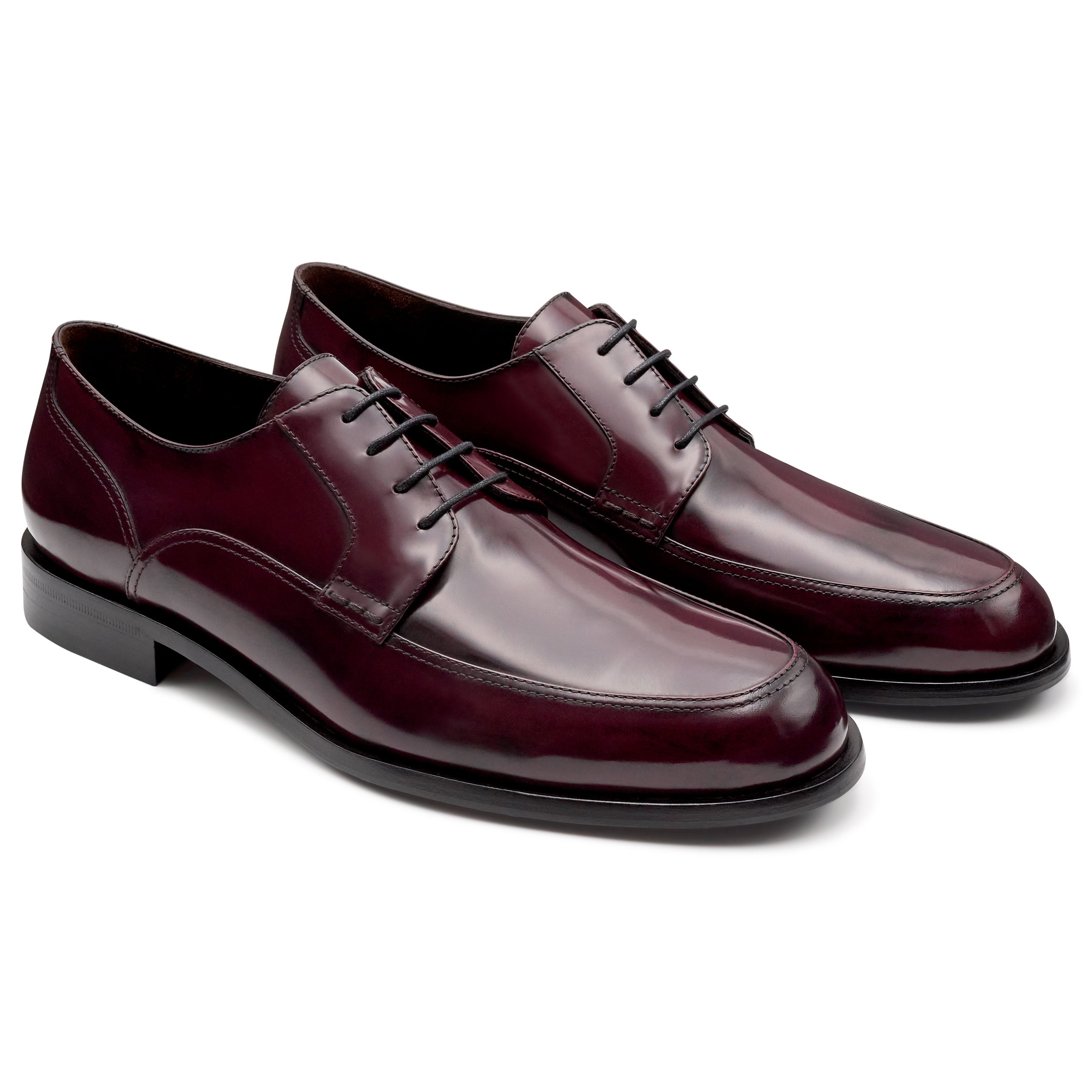 Zapatos de vestir de piel estilo derby con acabado brillante para hombre