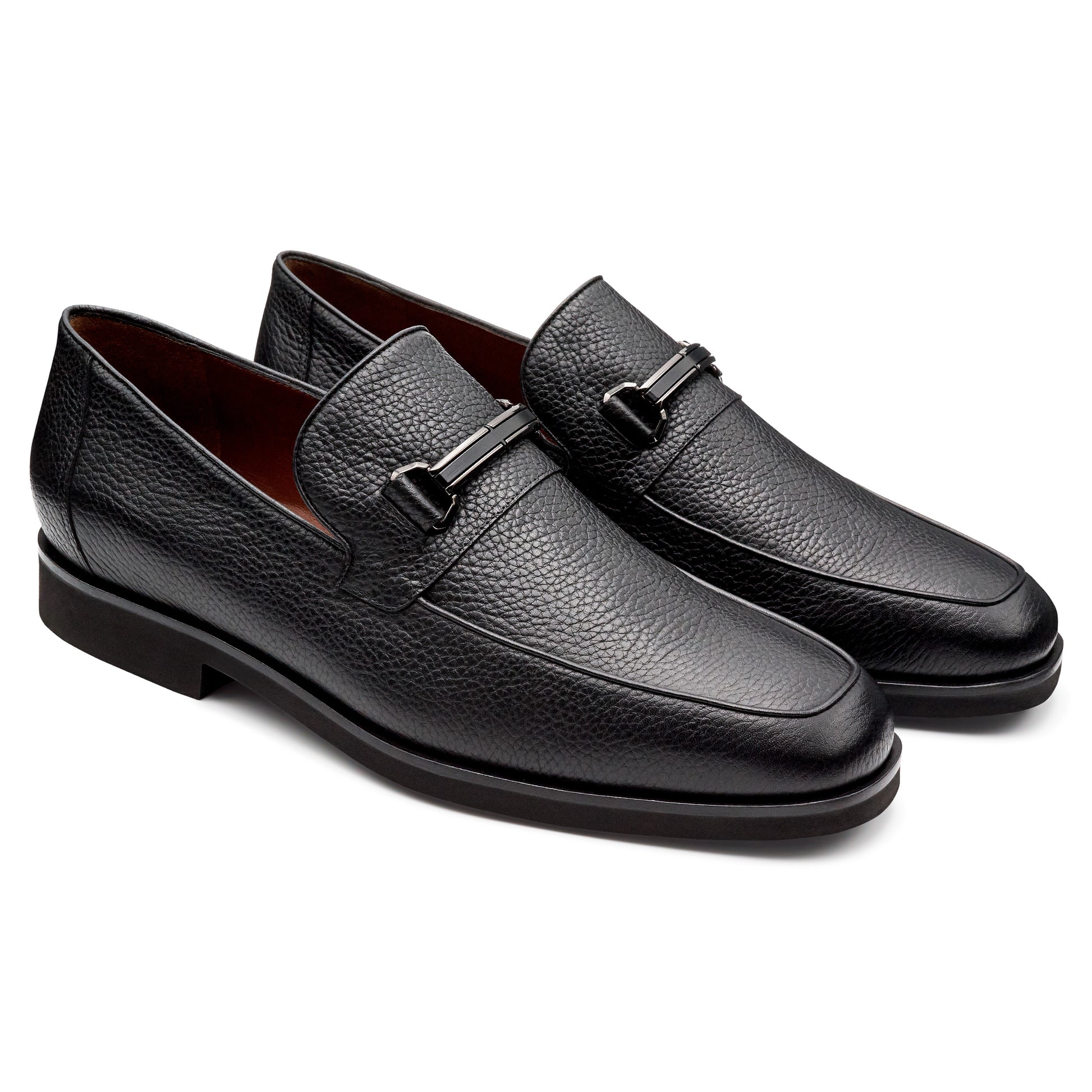 Mocasines de piel con suela ligera y hebilla para hombres