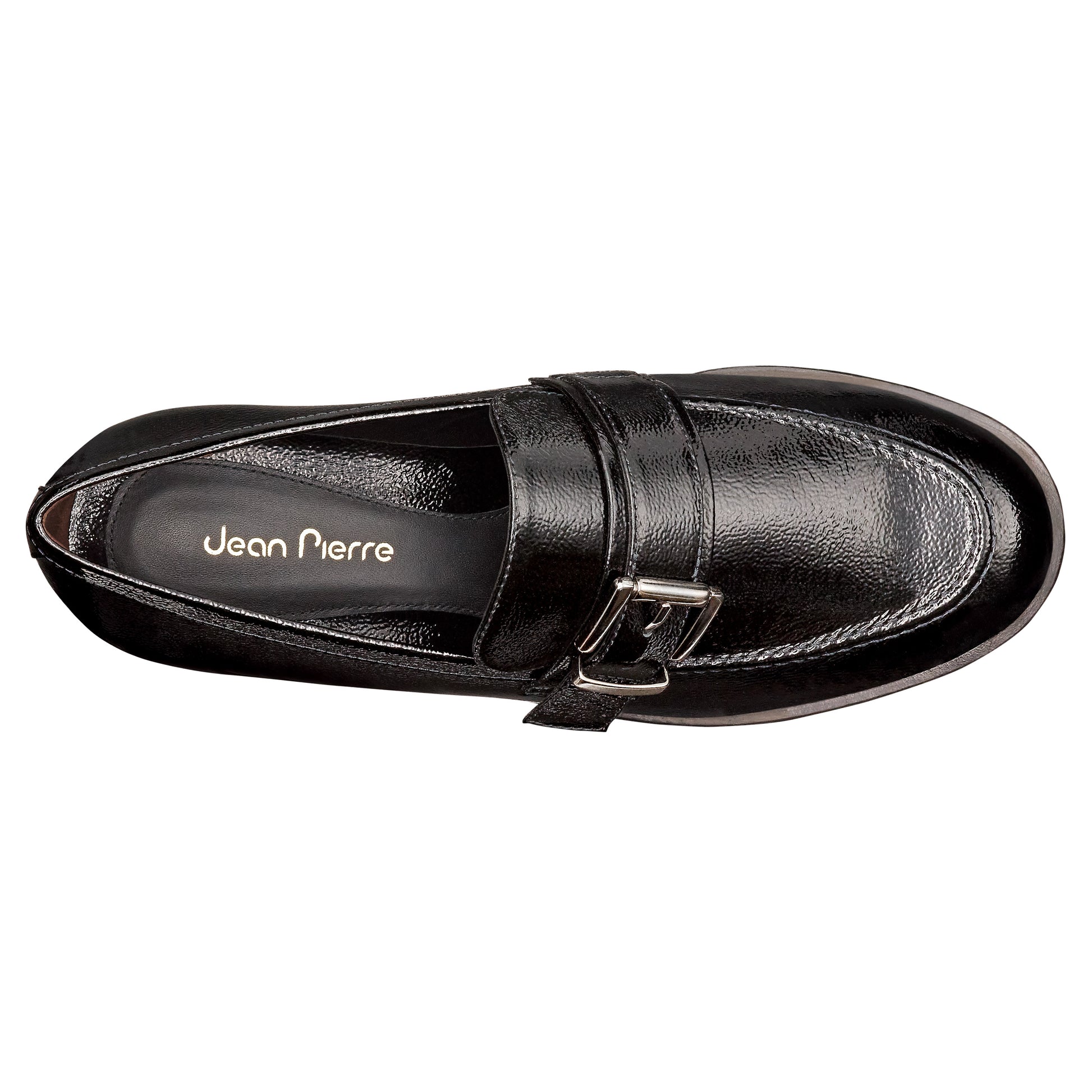 Mocasines tipo monk strap de charol para mujer