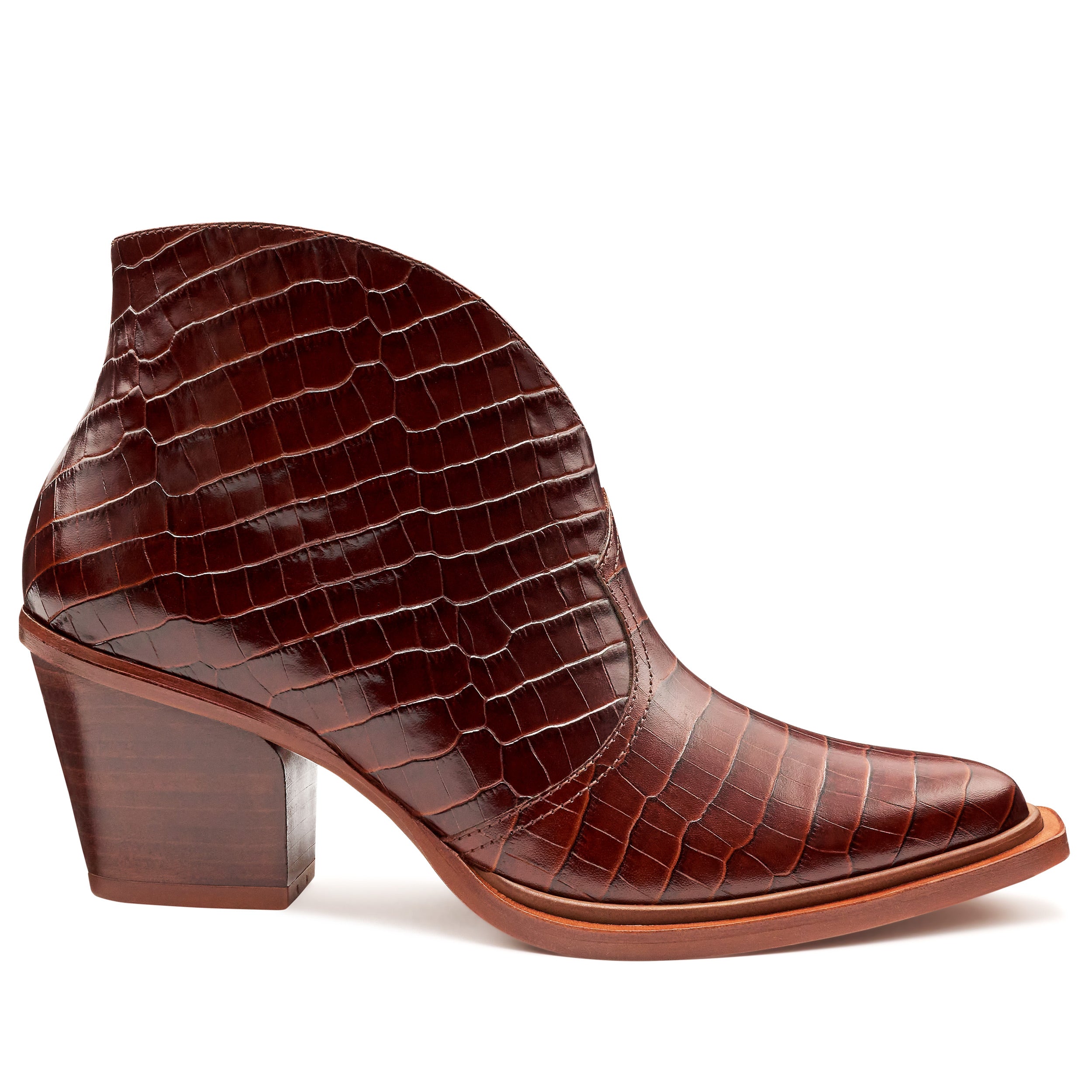Botines vaqueros de piel grabada para dama