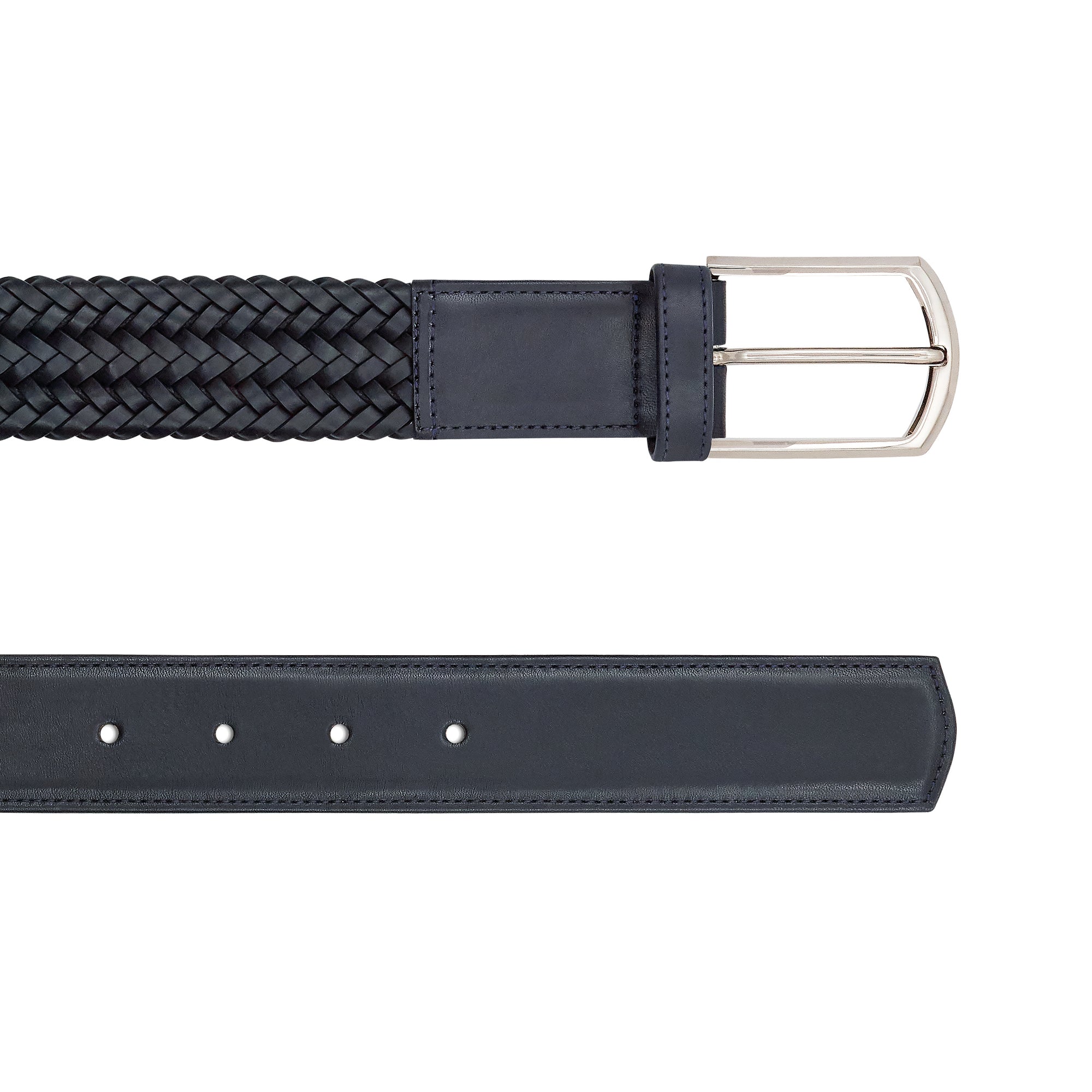 Cinturón de piel trenzada para caballero