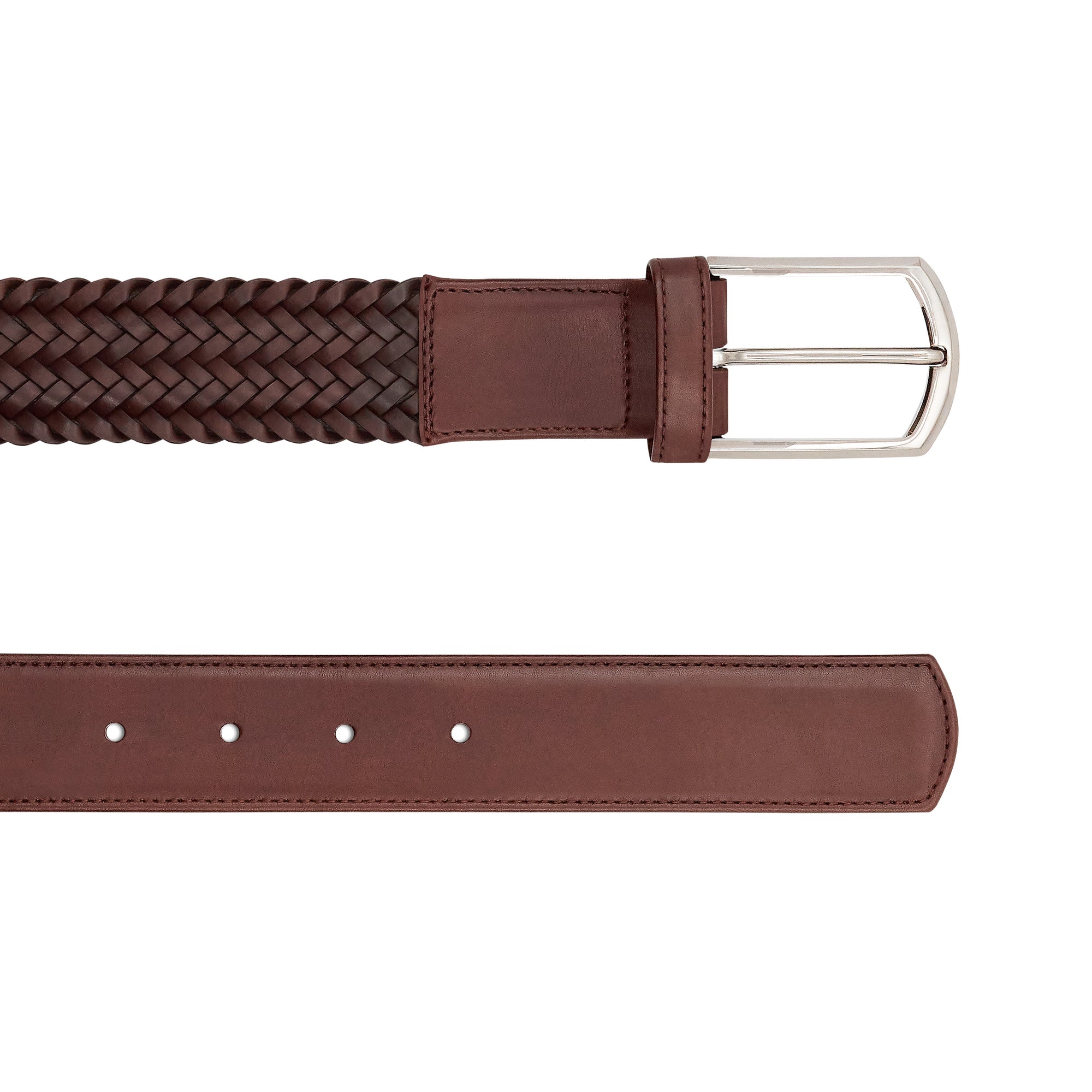 Cinturón de piel trenzada para caballero