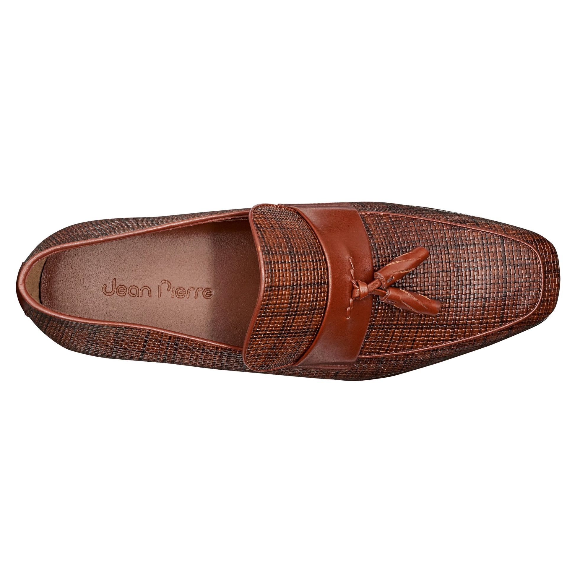 Mocasines de piel texturizada con borlas para hombre