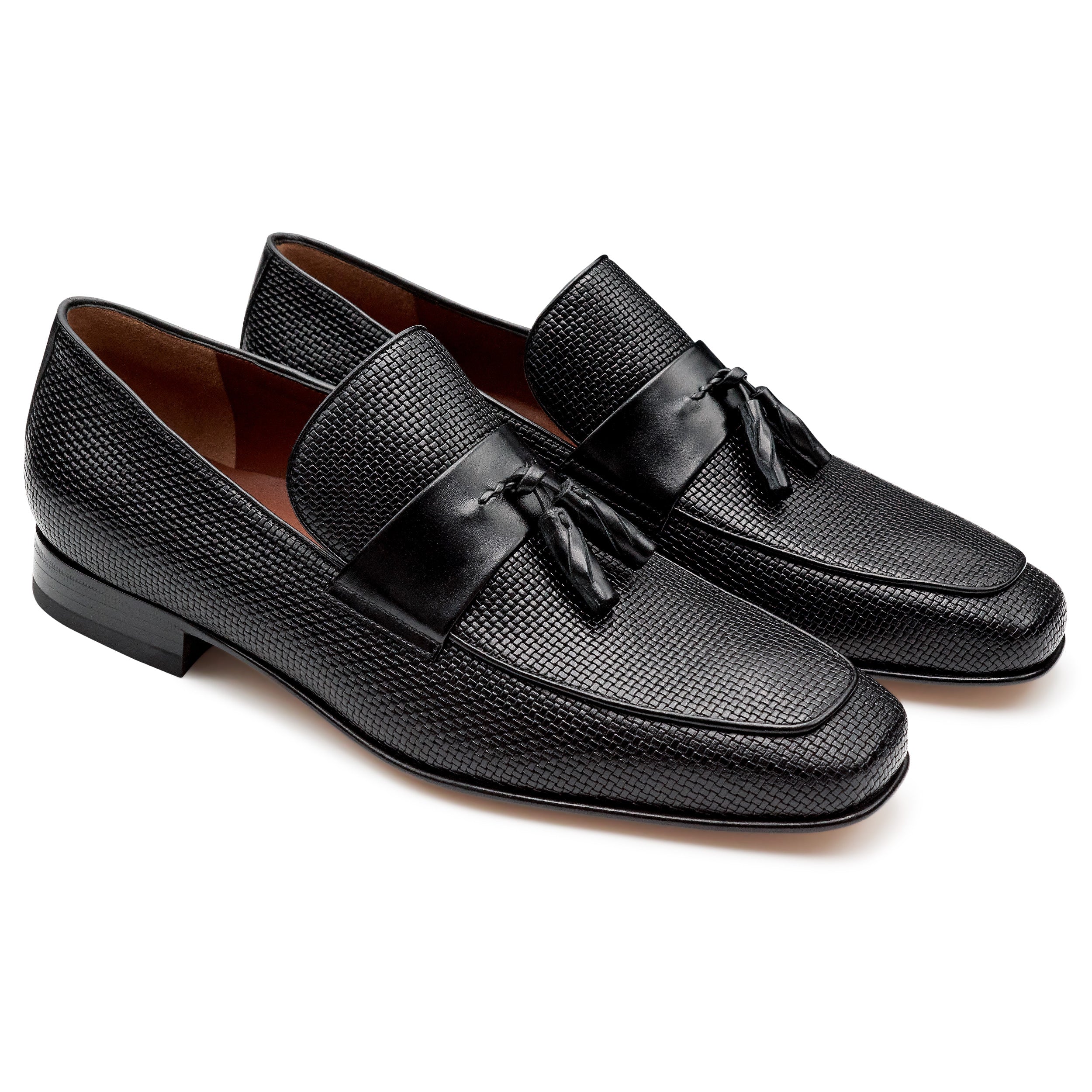 Mocasines de piel texturizada con borlas para hombre