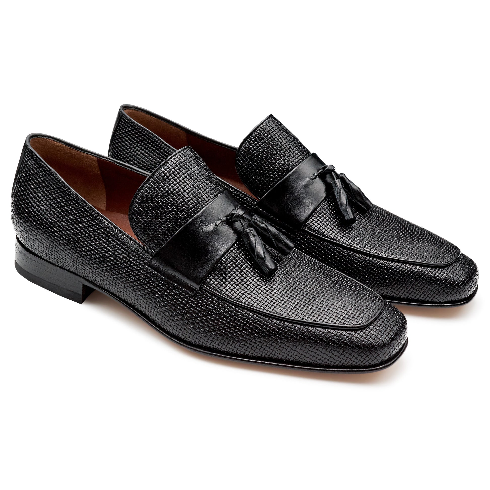 Mocasines de piel texturizada con borlas para hombre