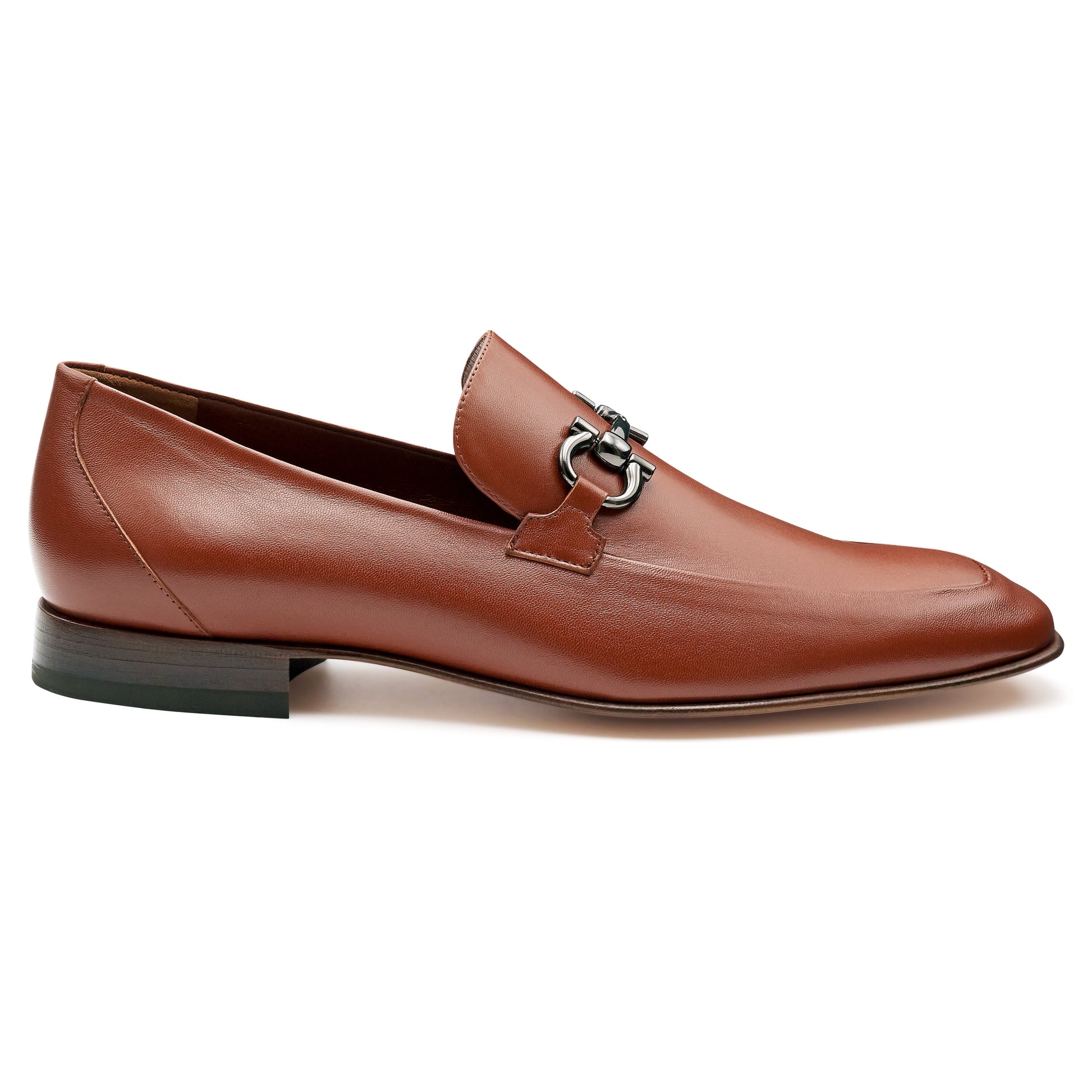 Mocasines de piel con herraje metálico para hombre