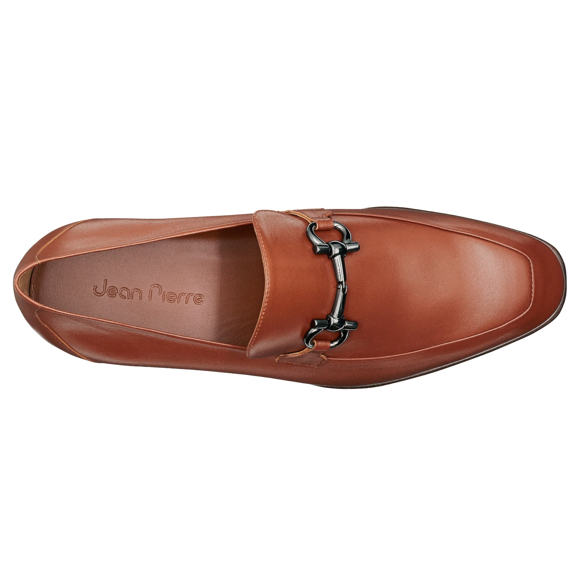 Mocasines de piel con herraje metálico para hombre