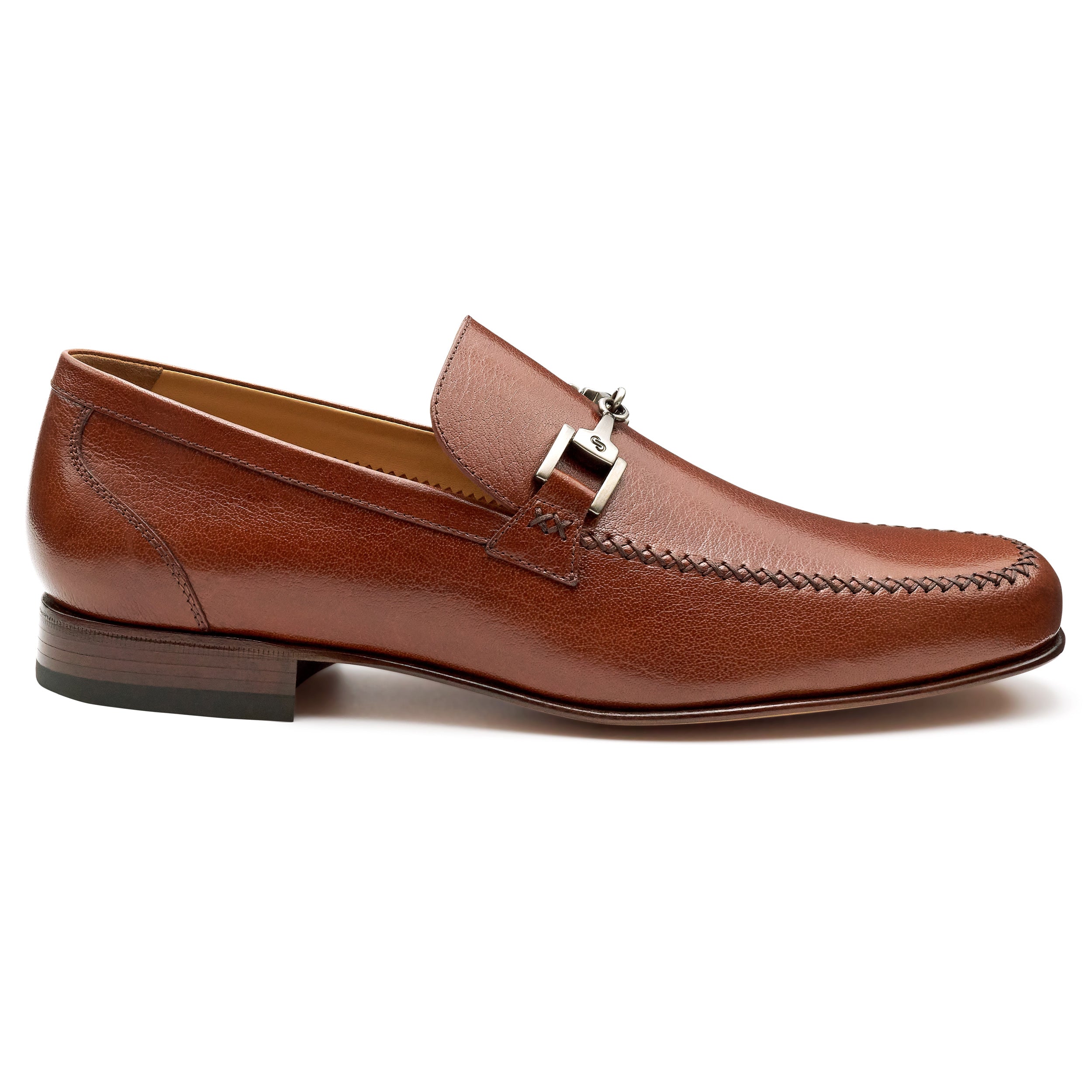 Mocasines de piel tejidos con hebilla para hombre