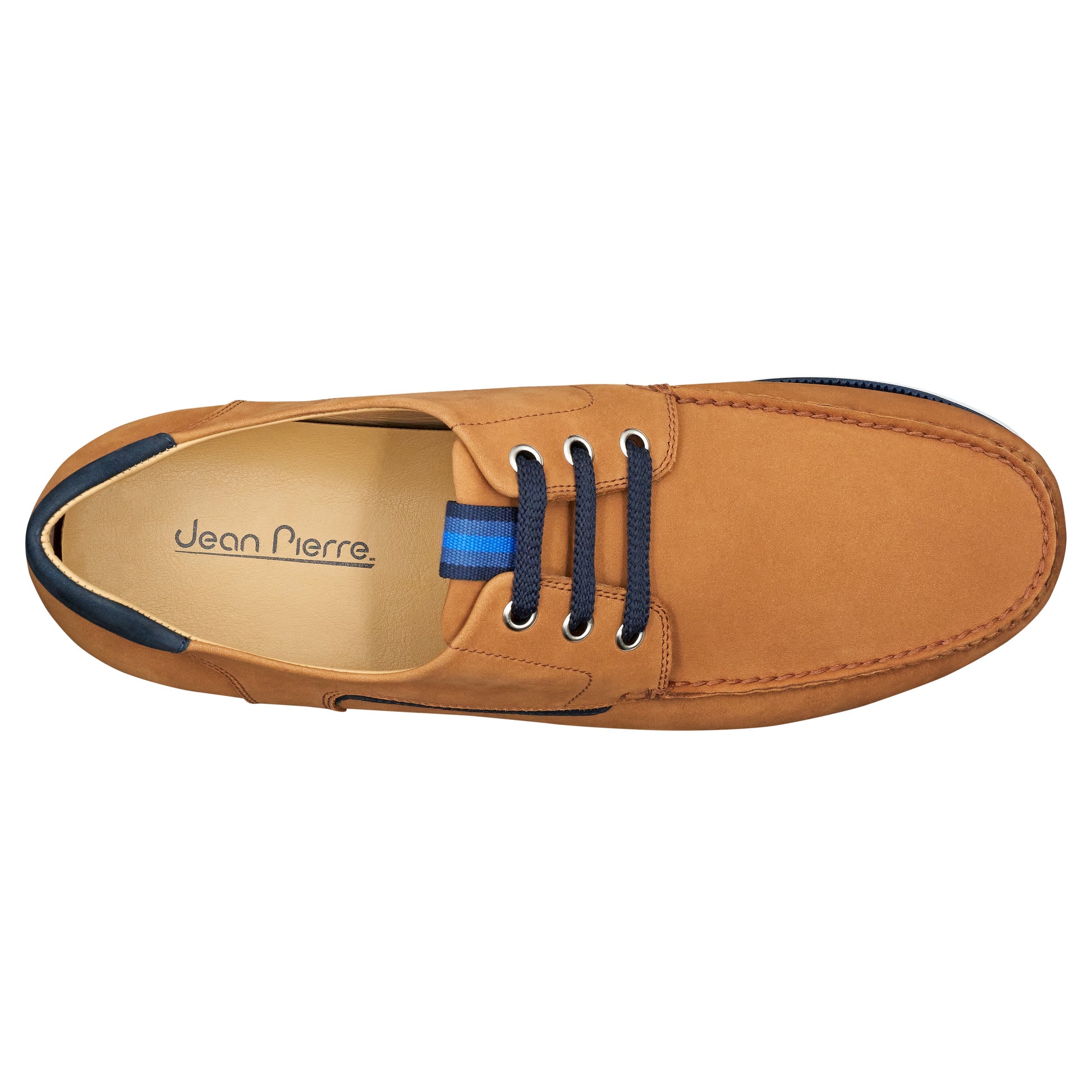 Calzado náutico color brandy y azul para hombre