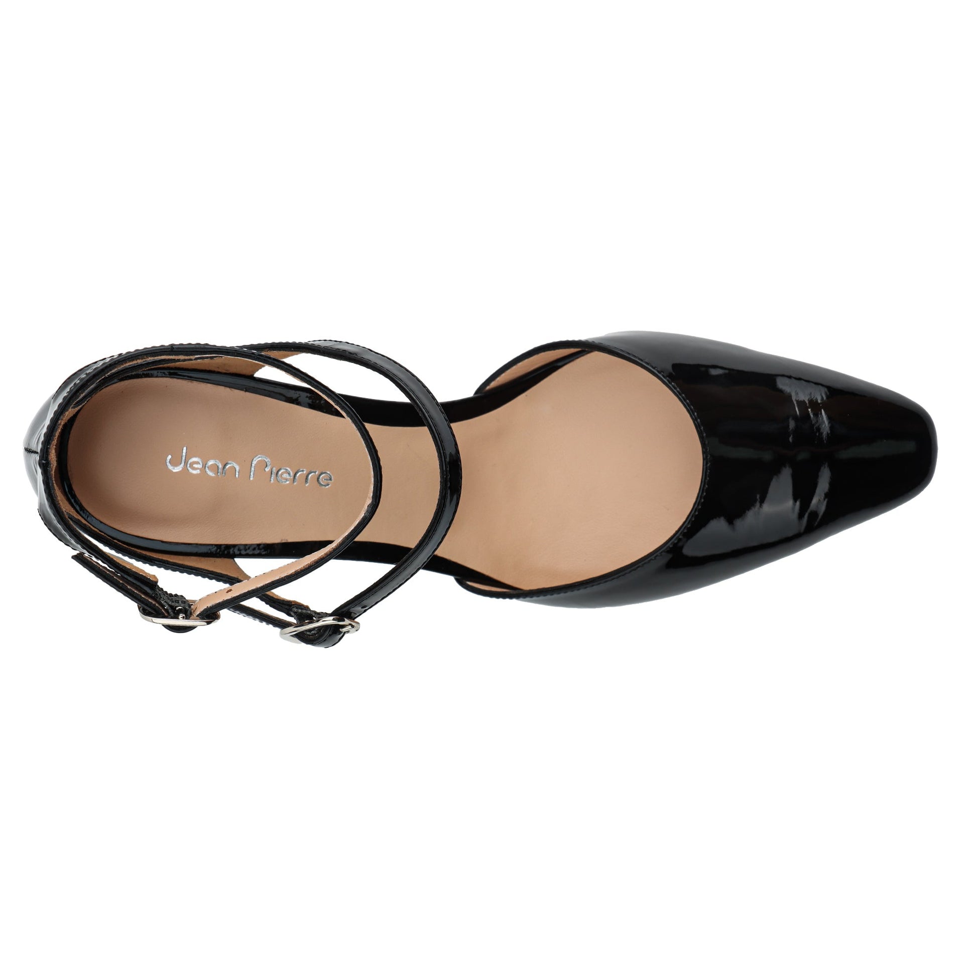 Zapatillas de charol con doble correa y tacón alto para mujer