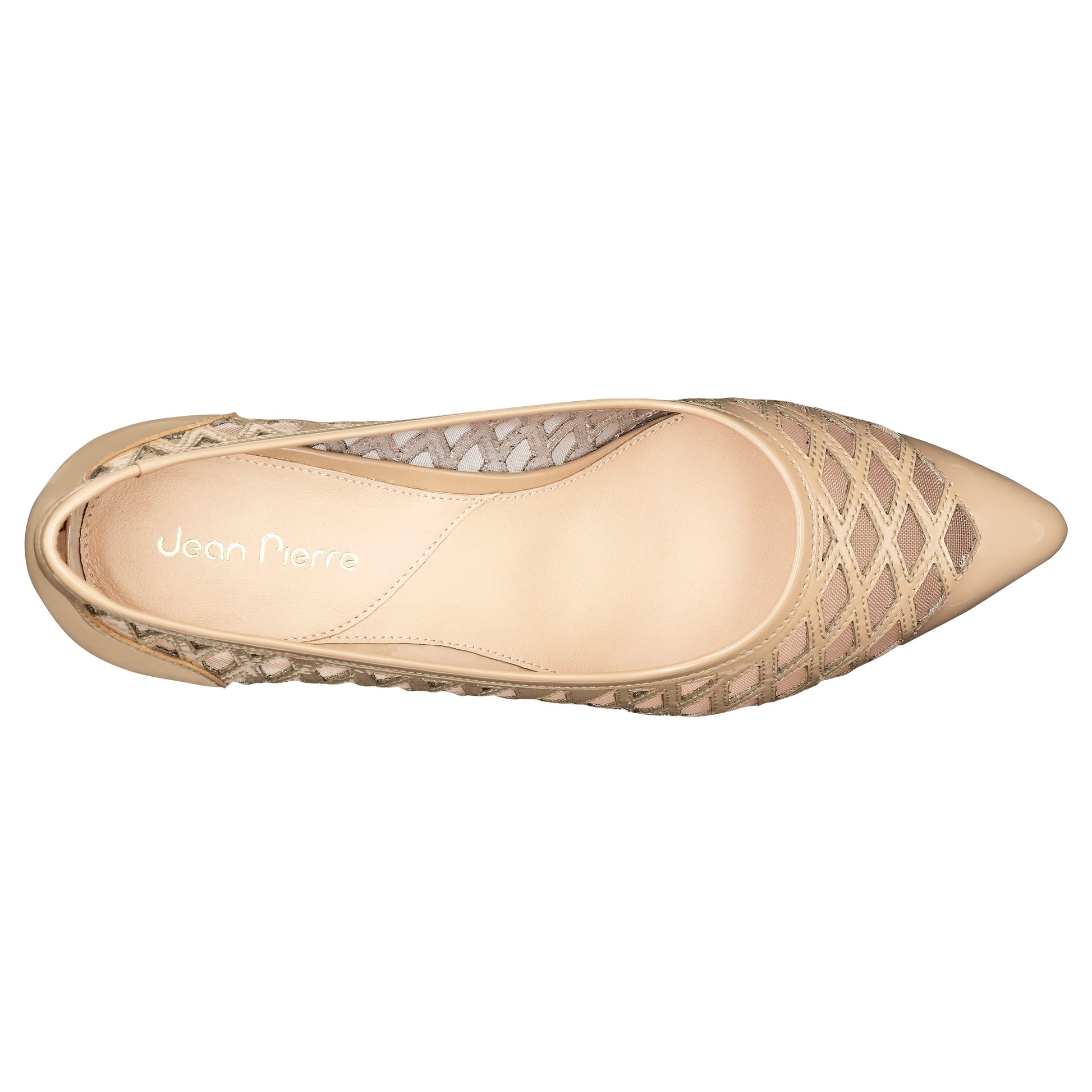 Zapatillas de piel beige de tacón cuadrado para mujer