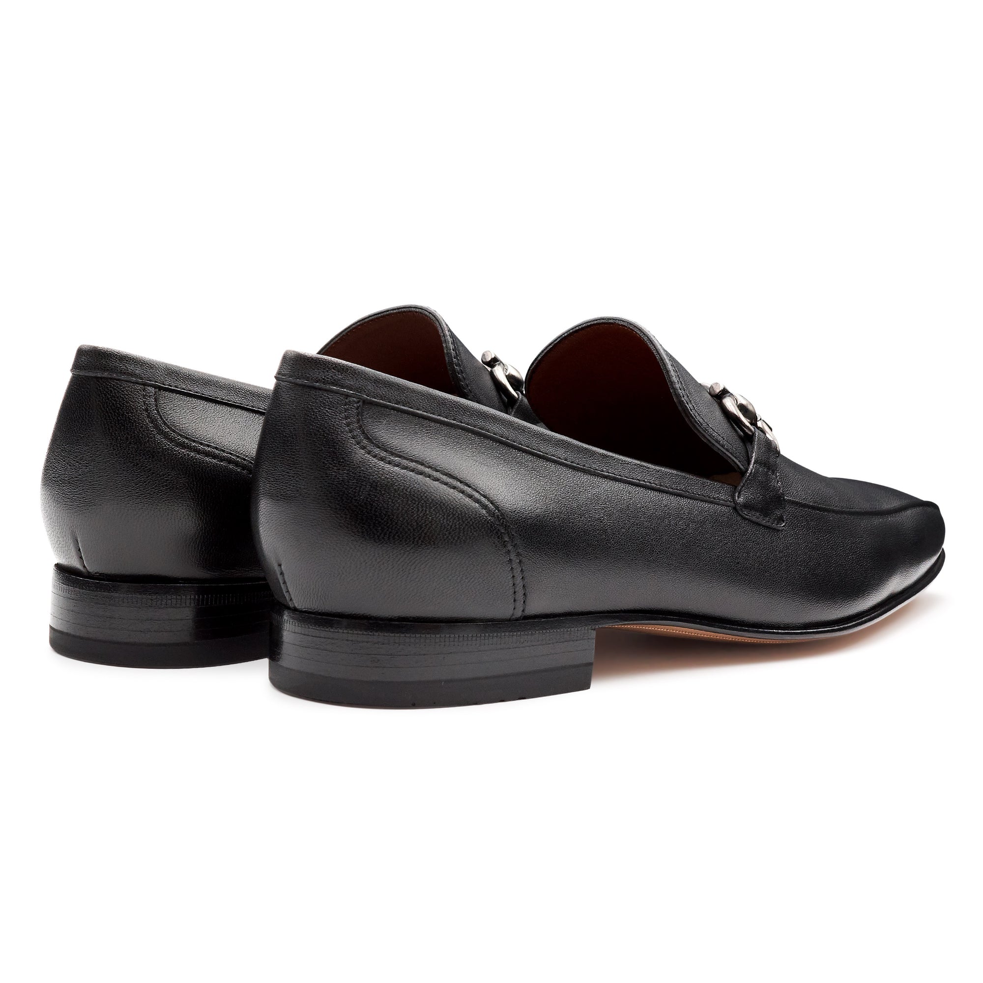 Mocasines formales de piel con hebilla para hombre