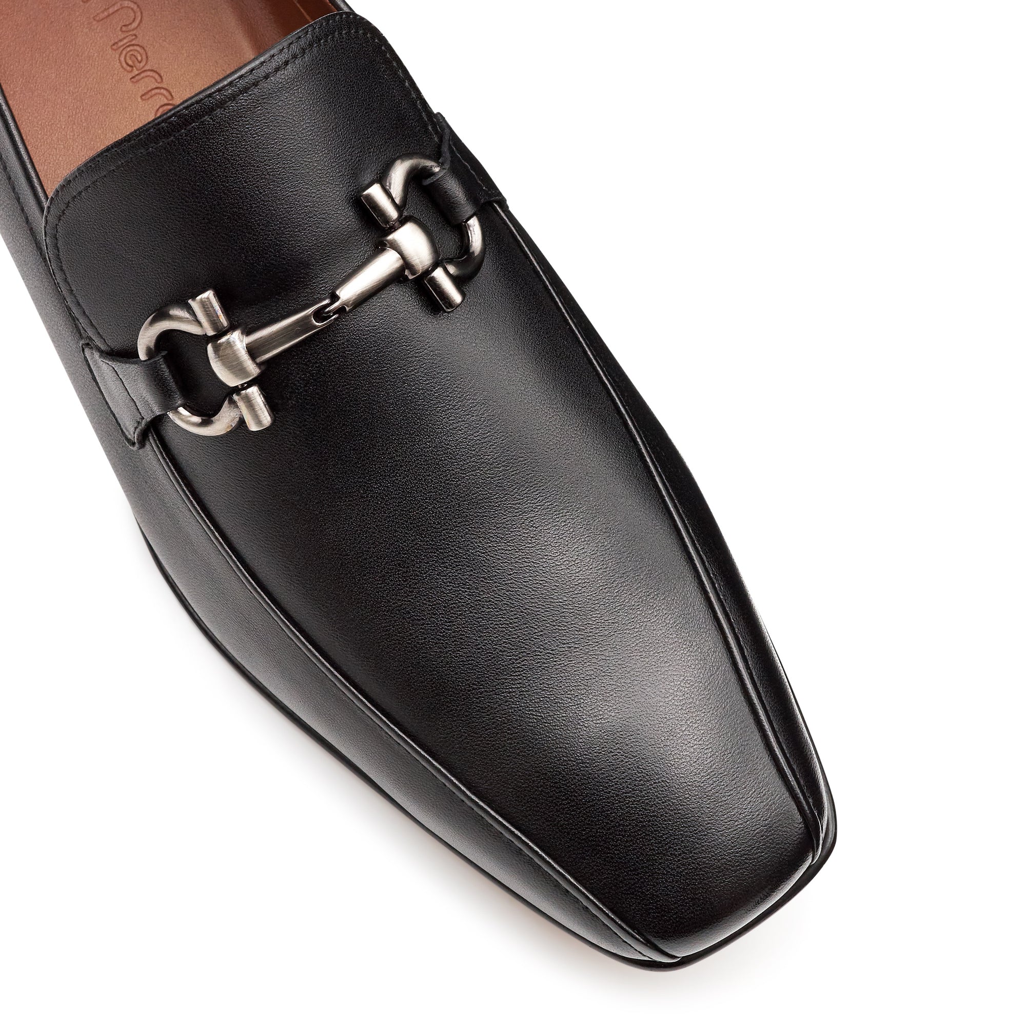 Mocasines formales de piel con hebilla para hombre