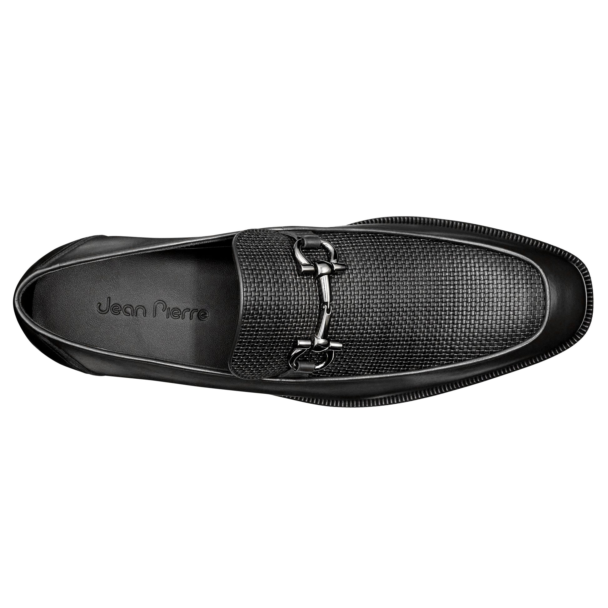 Mocasines formales de piel trenzada con hebilla para hombre