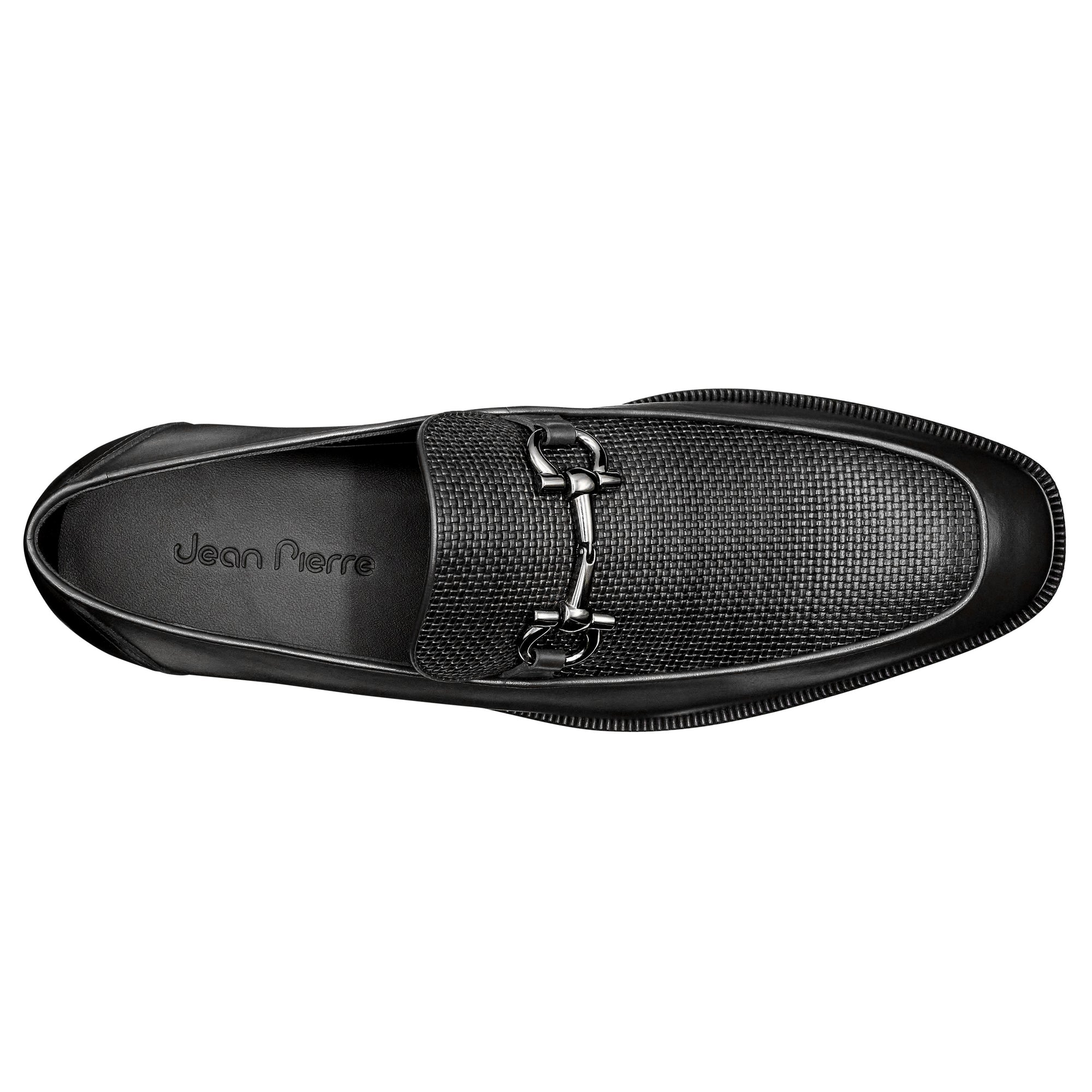 Mocasines formales de piel trenzada con hebilla para hombre