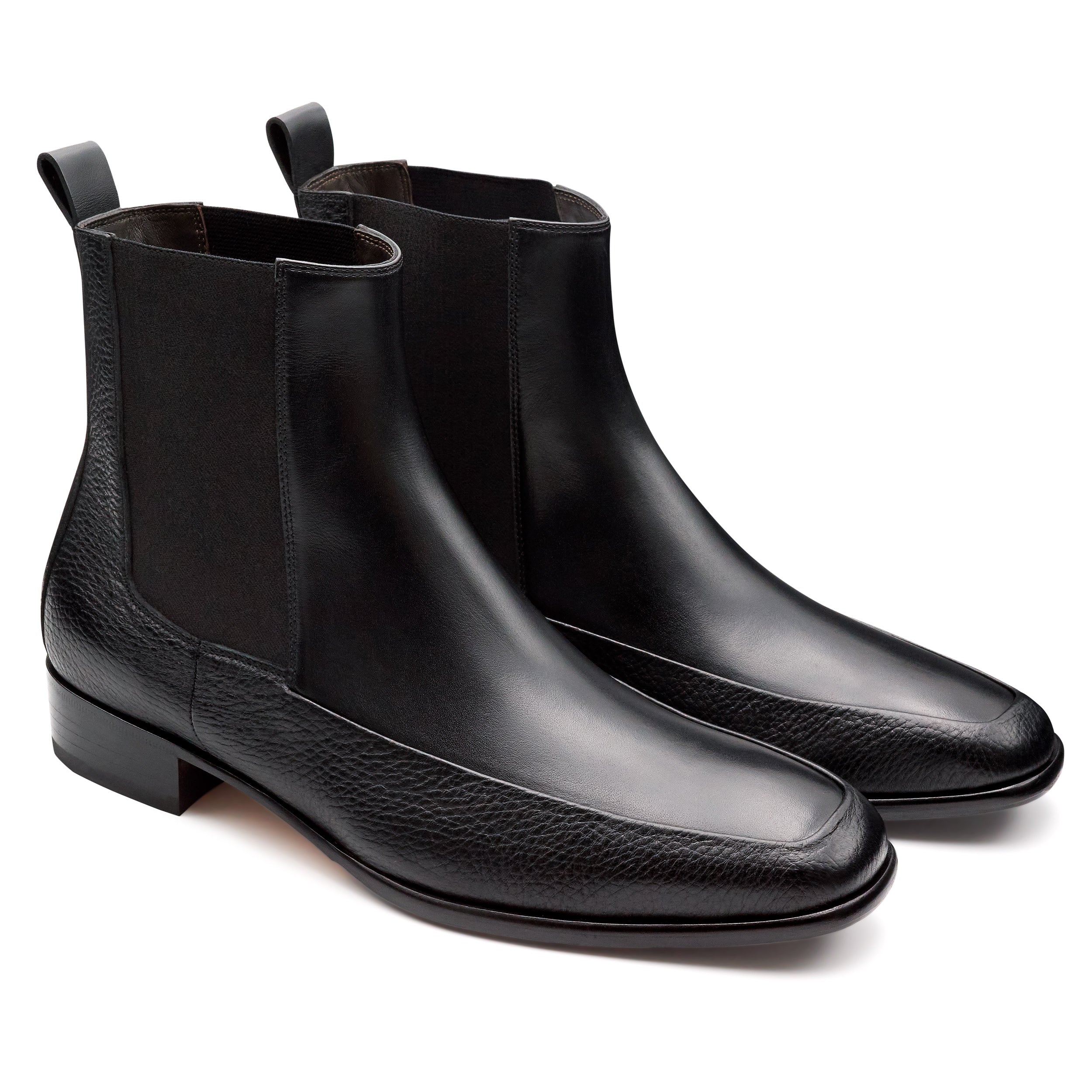 Botines de piel con elástico lateral para caballero