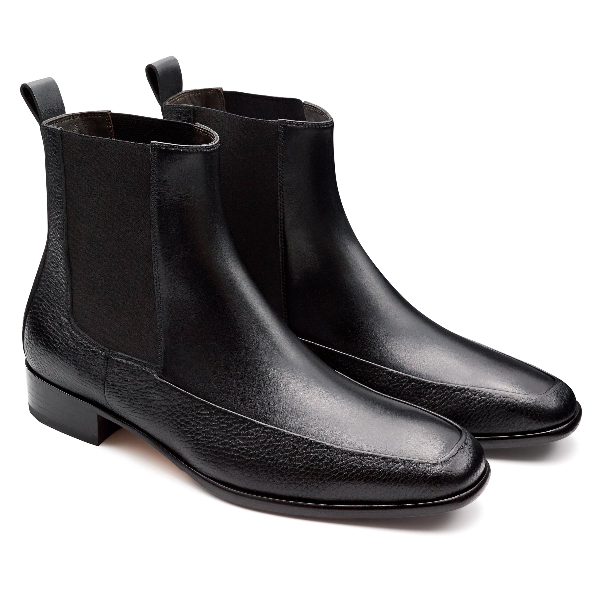 Botines de piel con elástico lateral para caballero