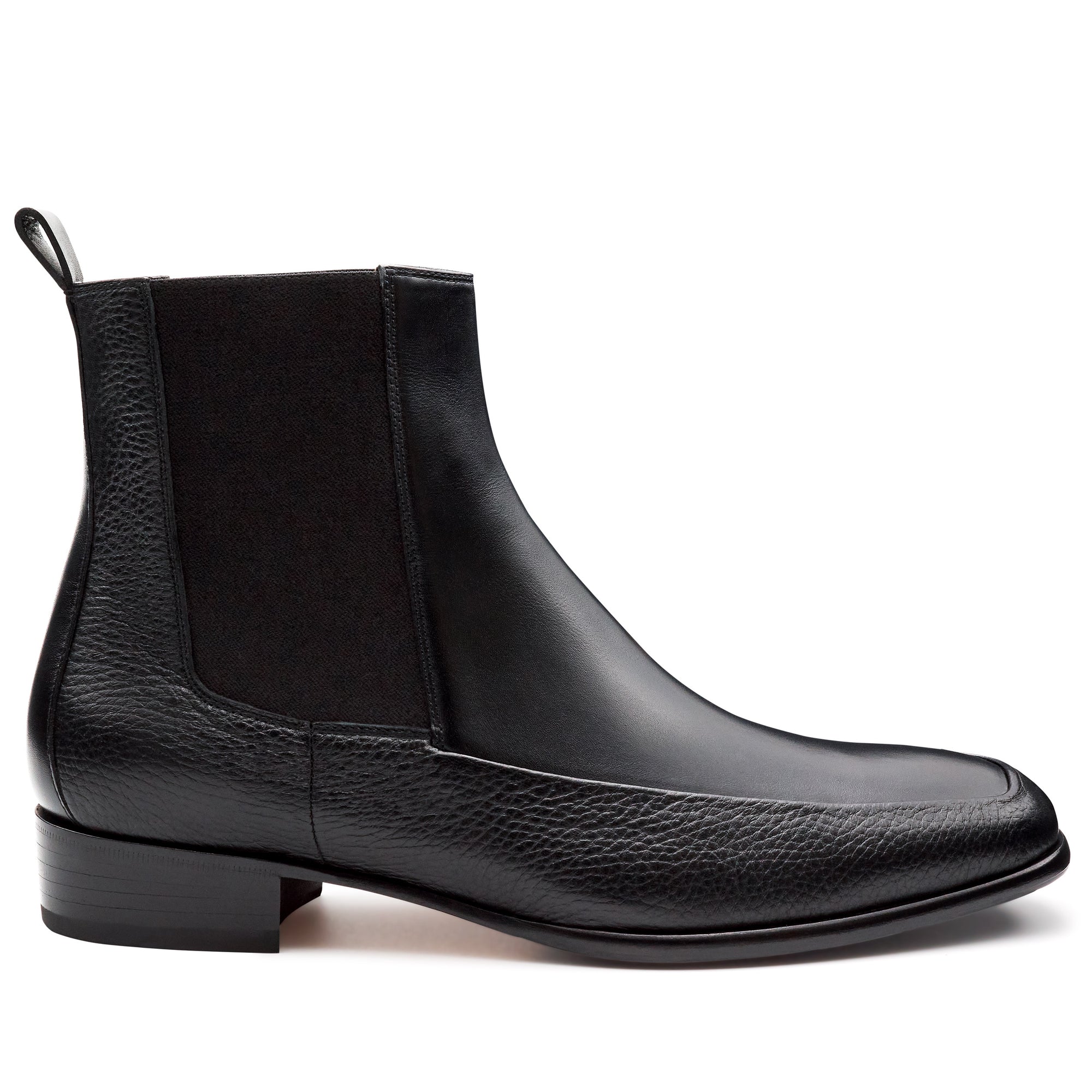 Botines de piel con elástico lateral para caballero