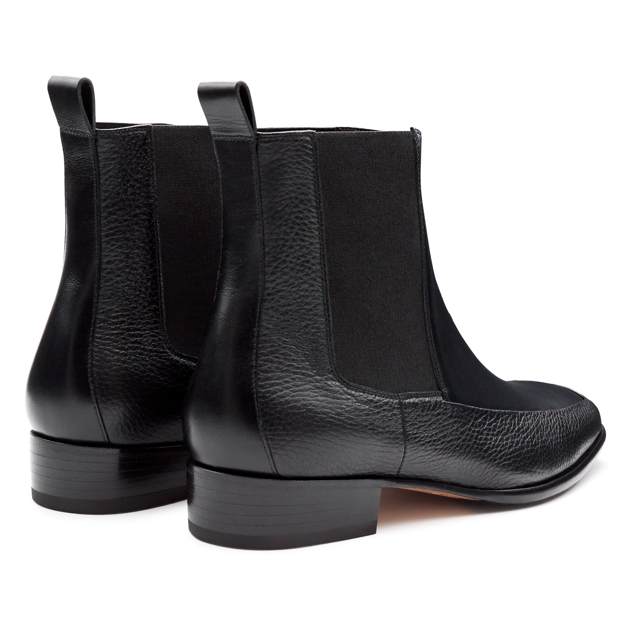 Botines de piel con elástico lateral para caballero
