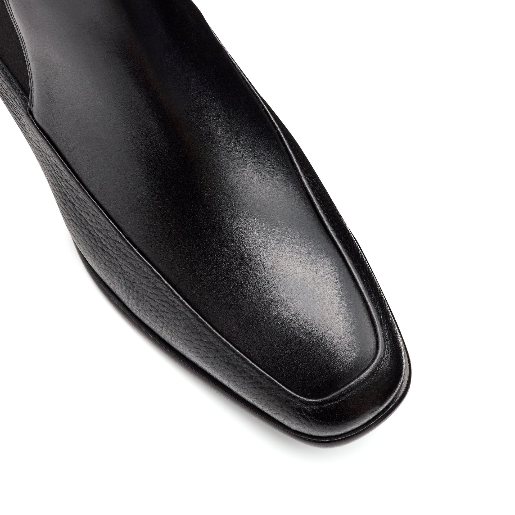 Botines de piel con elástico lateral para caballero