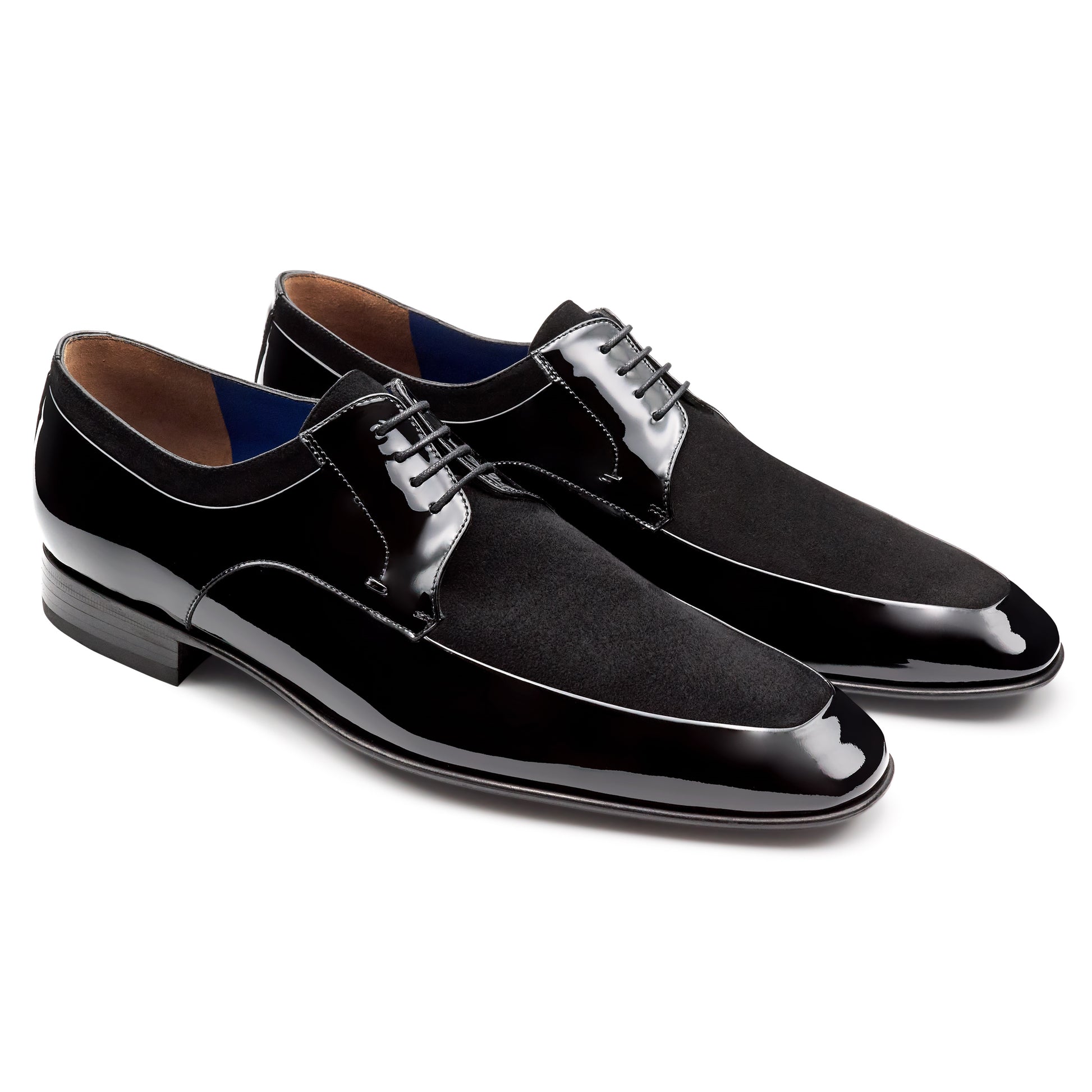 Zapatos de charol y ante estilo derby para caballero