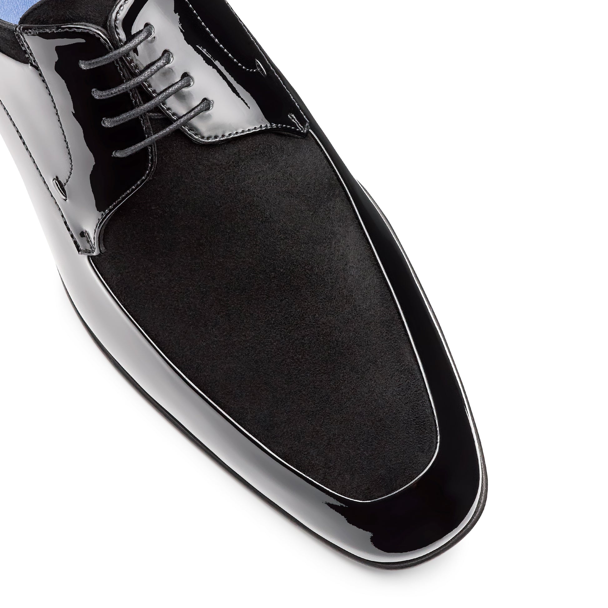 Zapatos de charol y ante estilo derby para caballero